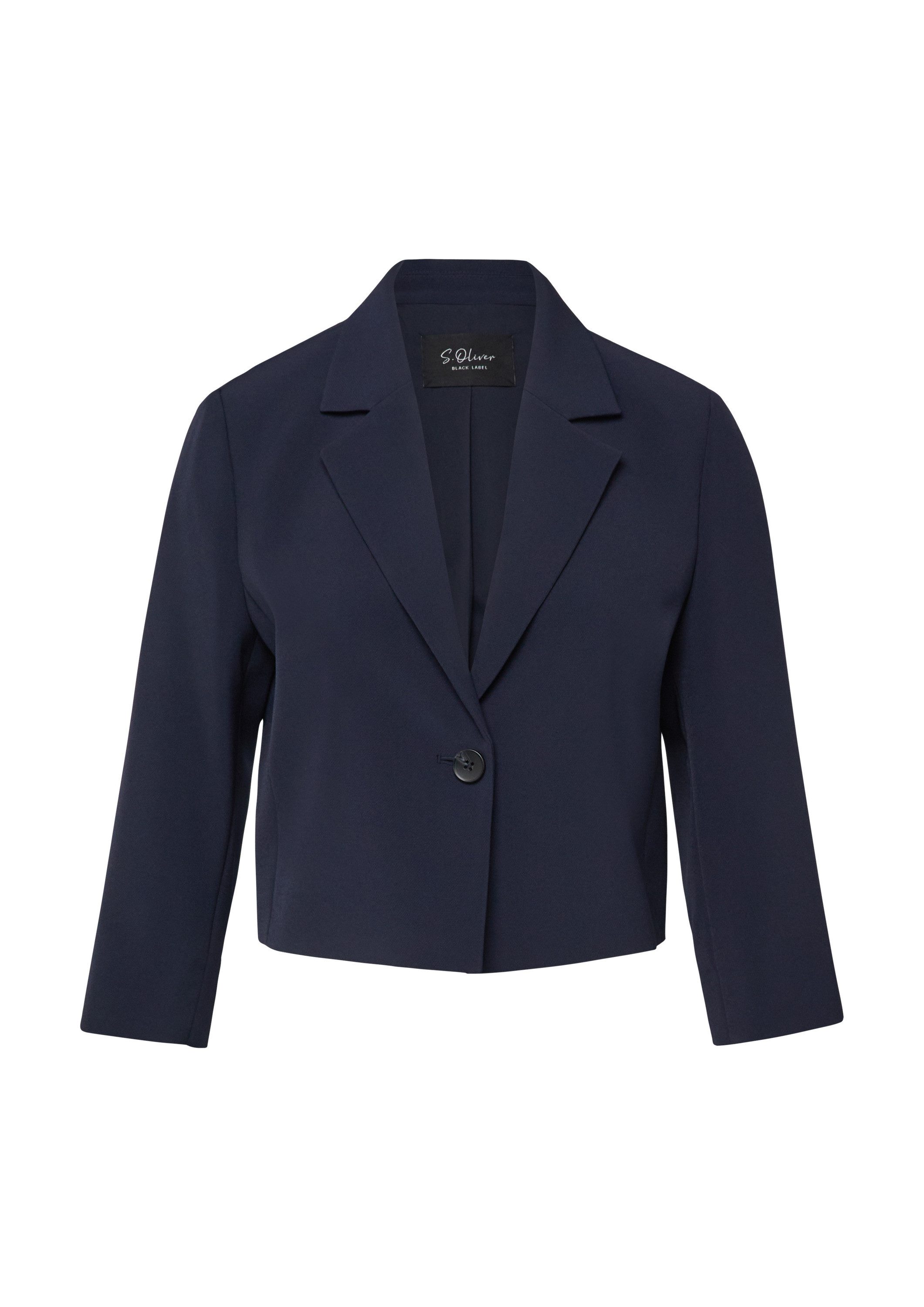 s.Oliver Jackenblazer Indoor-Jacke Cropped-Blazer mit 3/4-Ärmeln