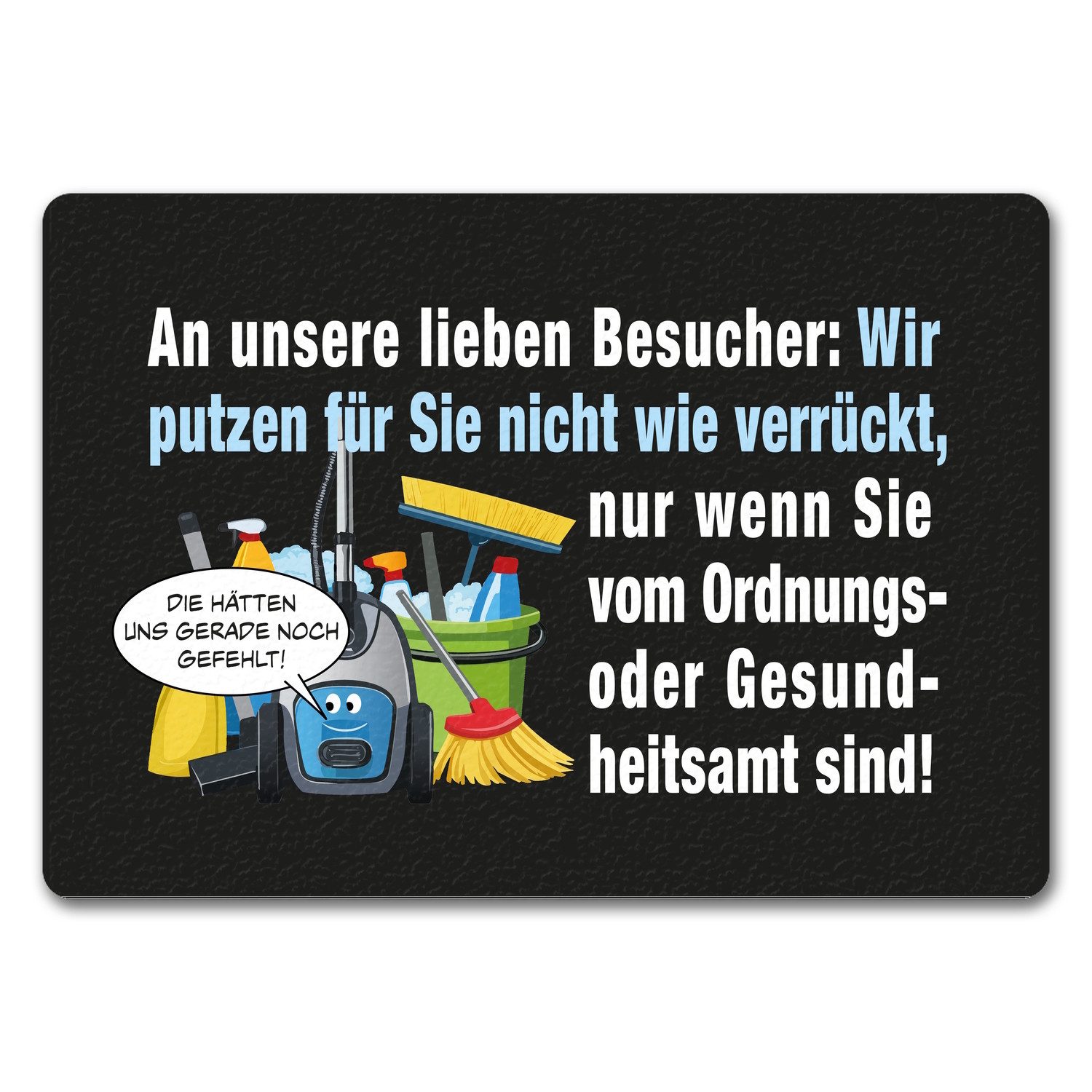 speecheese Fußmatte Hausarbeit Fußmatte in 35x50 cm ohne Rand mit Spruch: Sauber außer