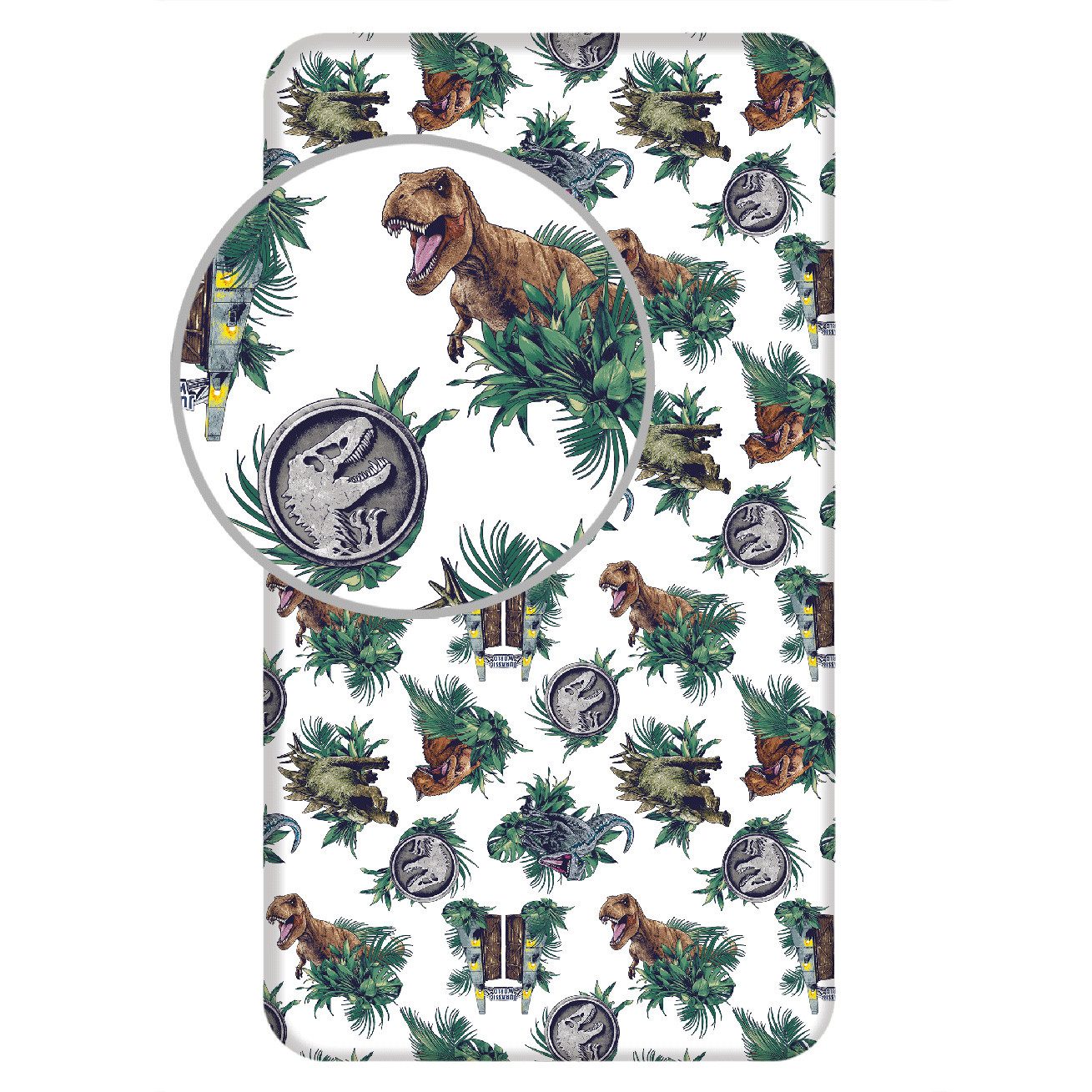 Tinisu Bettlaken Jurassic World Spannbettlaken - 90x200 cm T-Rex Matratzenb günstig online kaufen