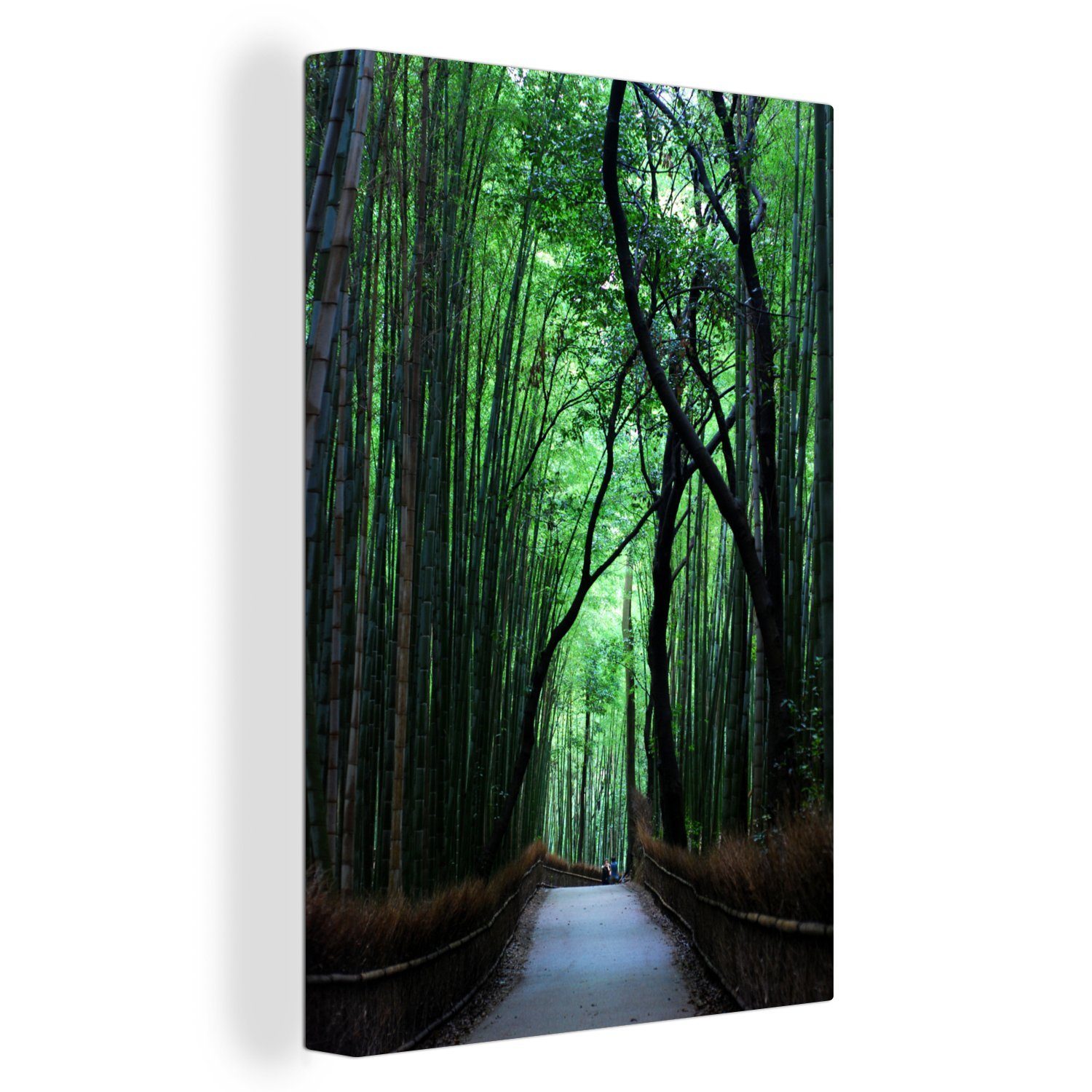 fertig 20x30 Leinwandbild bespannt Gemälde, Leinwandbild Bambus St), grob Japan, OneMillionCanvasses® inkl. Zackenaufhänger, (1 cm