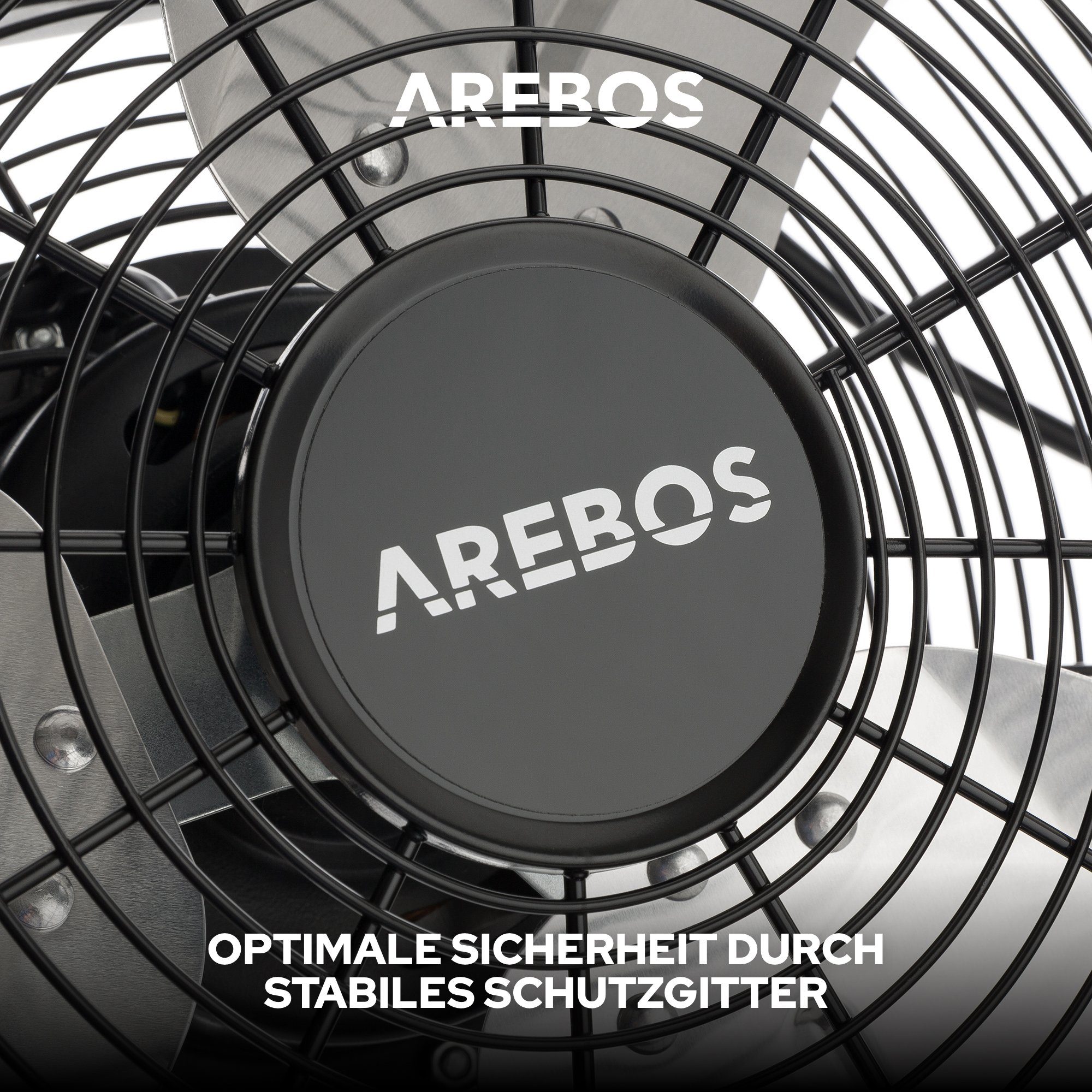 3 Ø Arebos Bodenventilator cm, 50 Windmaschine, Ventilator, Geschwindigkeitsstufen