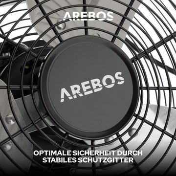 Arebos Bodenventilator Ø 50 cm, Windmaschine, Ventilator, 3 Geschwindigkeitsstufen