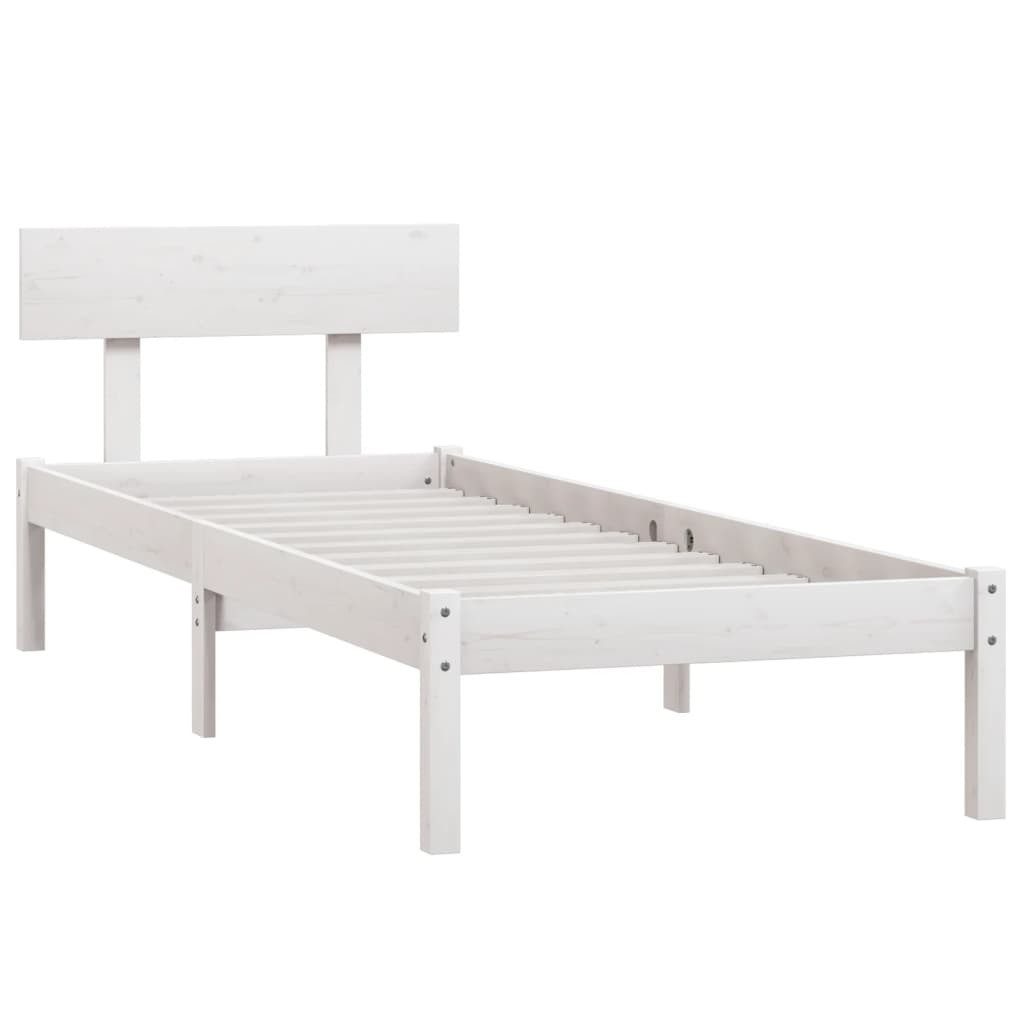 vidaXL Bett Massivholzbett Weiß Kiefer 90x190 günstig online kaufen