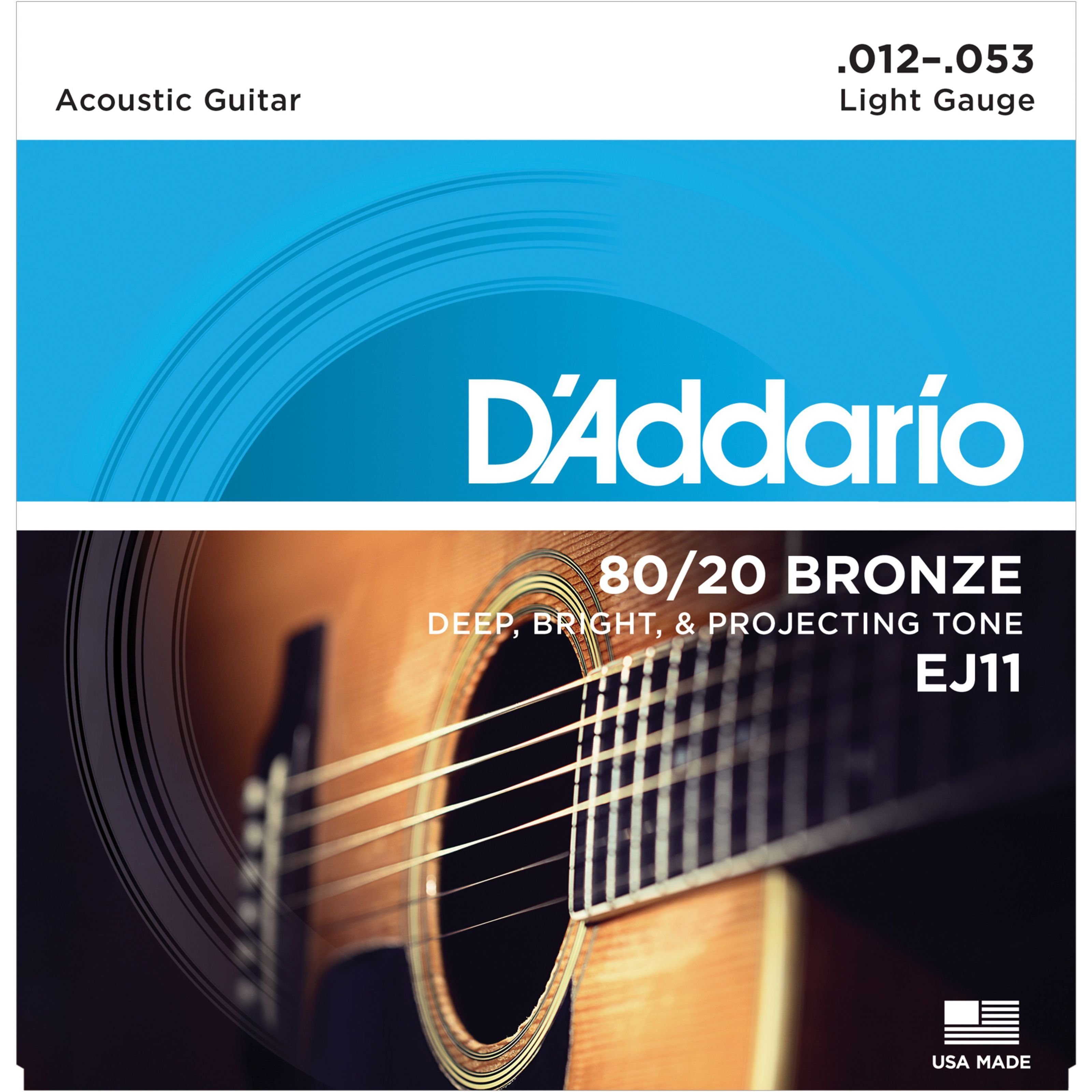 Daddario Струны, EJ11 12-53 80/20 Bronze Light - Westerngitarrensaiten