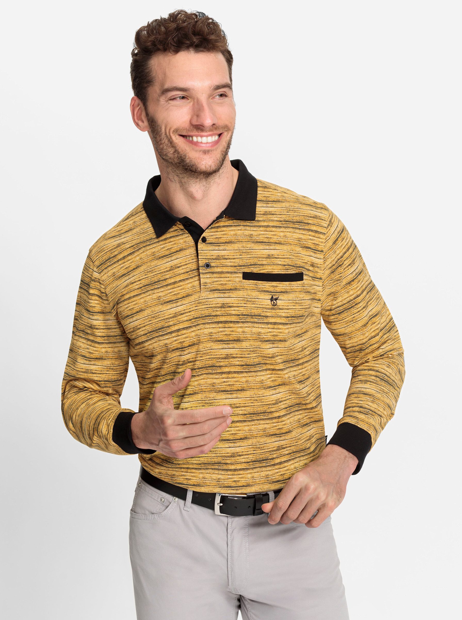 Hajo Poloshirt "Langarm-Poloshirt" 1 Stk. tlg. günstig online kaufen