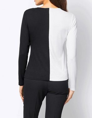 Ashley Brooke by heine Print-Shirt ASHLEY BROOKE Damen Designer-Color-Blockingshirt, ecru-schwarz