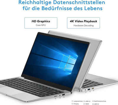 Auusda Notebook (Prozessor J Serie Gemini Lake J4105, 8 GB SSD, Auusda 8gb ddr4 und sd wlan anruf 4.0 erweiterbarer speicher qwertz)