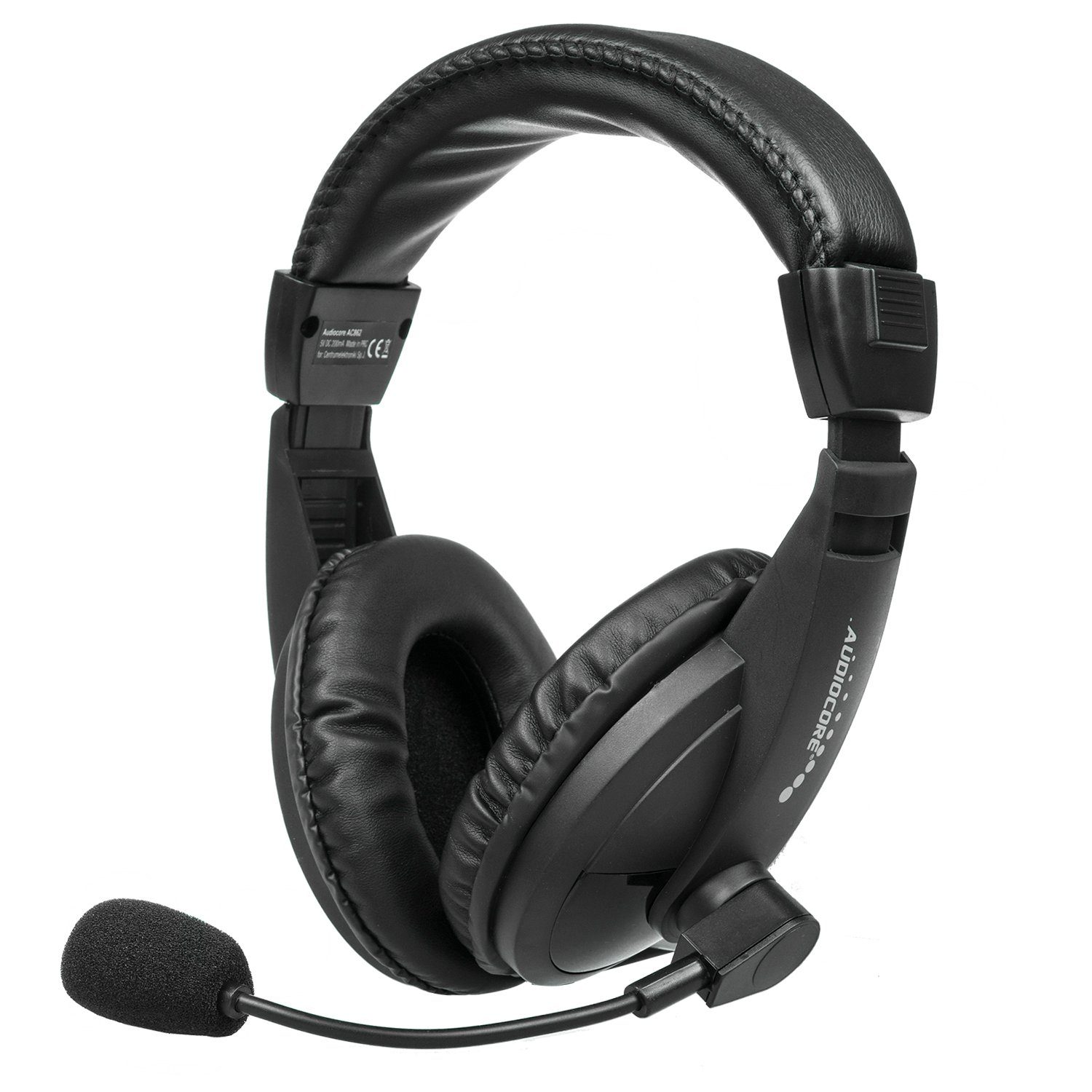 Audiocore AC862 On-Ear-Kopfhörer (mit Mikrofon, USB-Anschluß [Plug&Play], Membran: Ø 40mm)