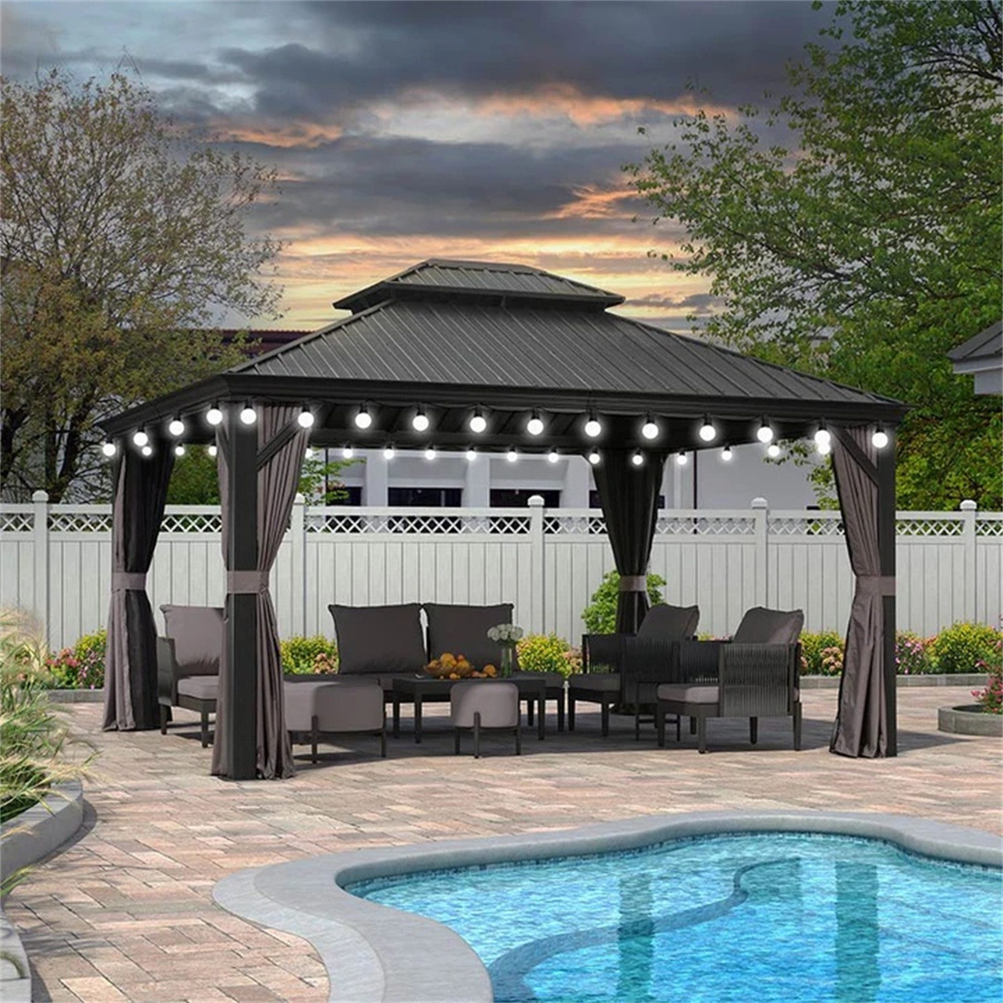 PURPLE LEAF Pavillon Hardtop Aluminium Pergola günstig online kaufen