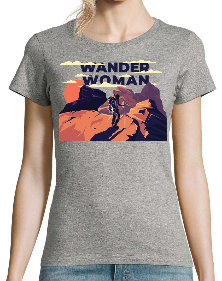 Youth Designz T-Shirt Wander Woman Mit modischem Damen T-Shirt Print Grau