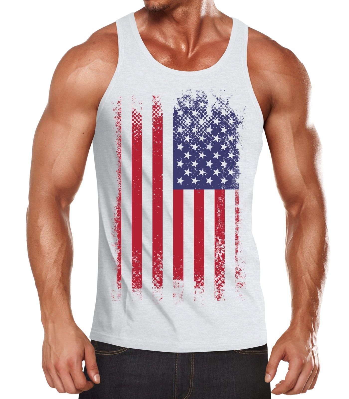 Tanktop Herren Tanktop Tank Top - Amerika USA Flagge - Body Fit MoonWorks® günstig online kaufen