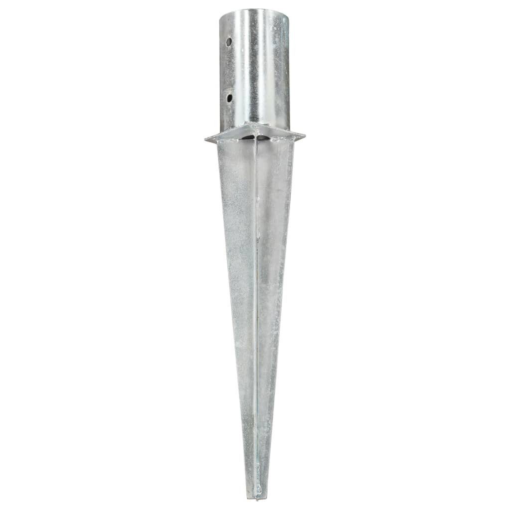 vidaXL H-Pfostenanker Erdspieße 2 8x61 Stk. Verzinkter Silbern Stahl, cm (2-St)