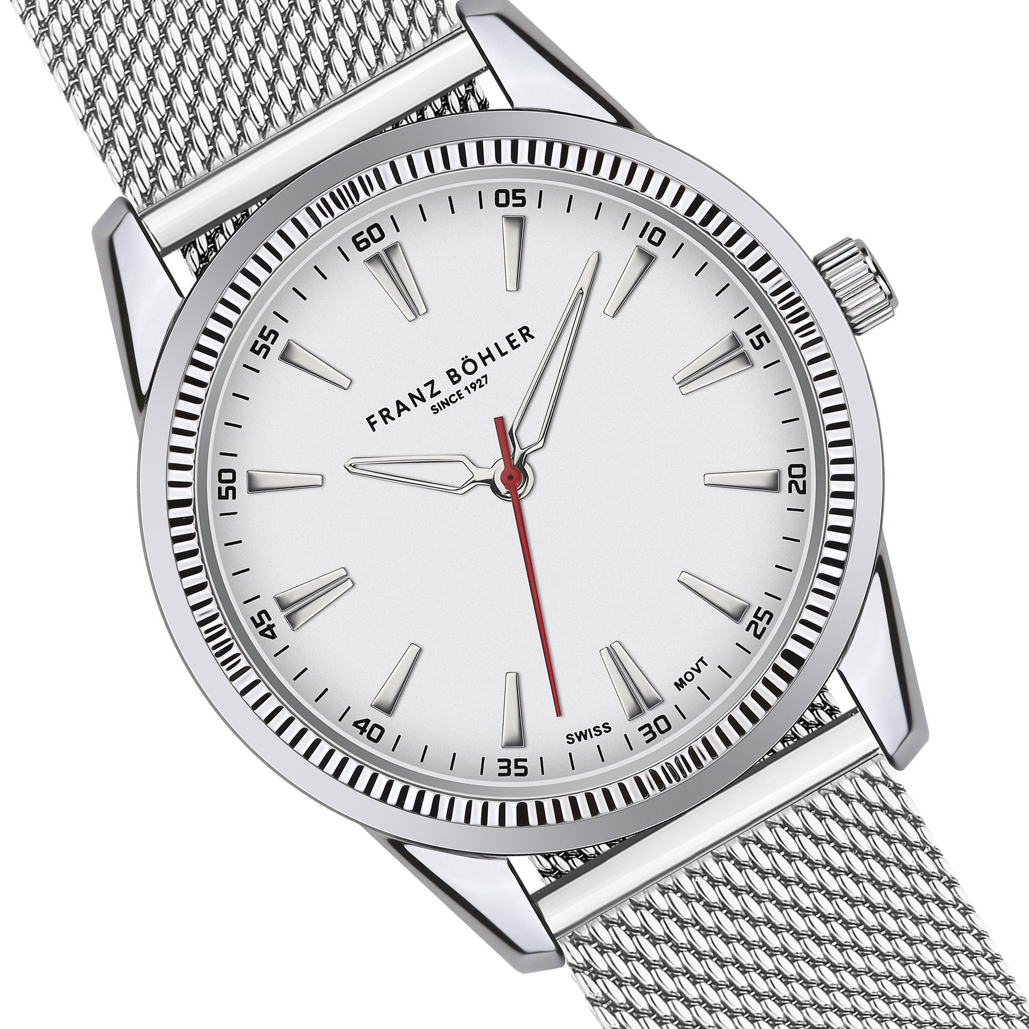 FRANZ BÖHLER Quarzuhr BB4-B010S Tanay Silver Mesh
