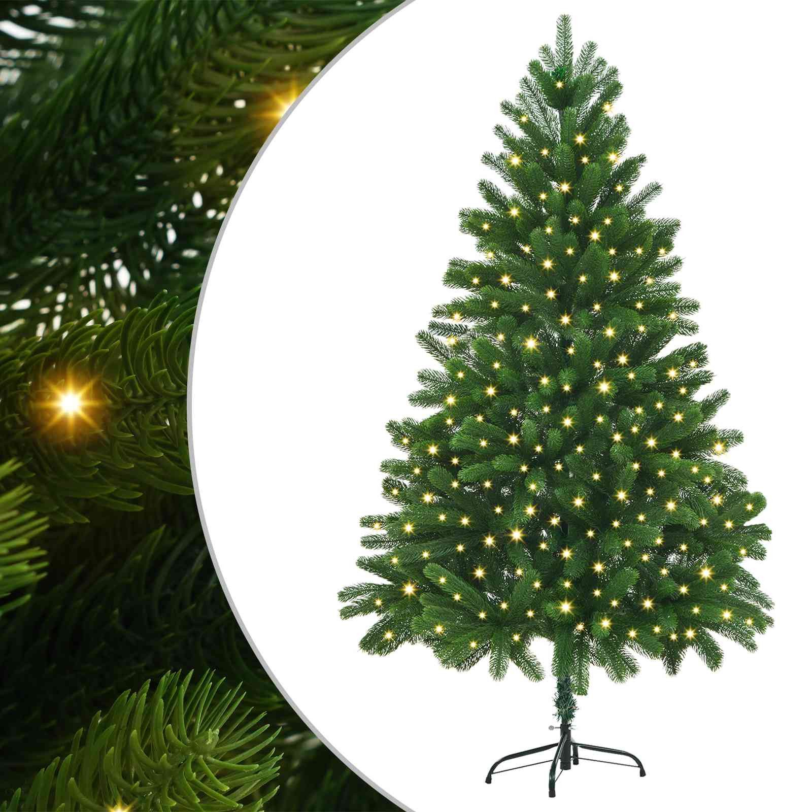 vidaXL Künstlicher Weihnachtsbaum Weihnachtsbaum mit 300 LEDs mit Ständer Grün 180 cm PE