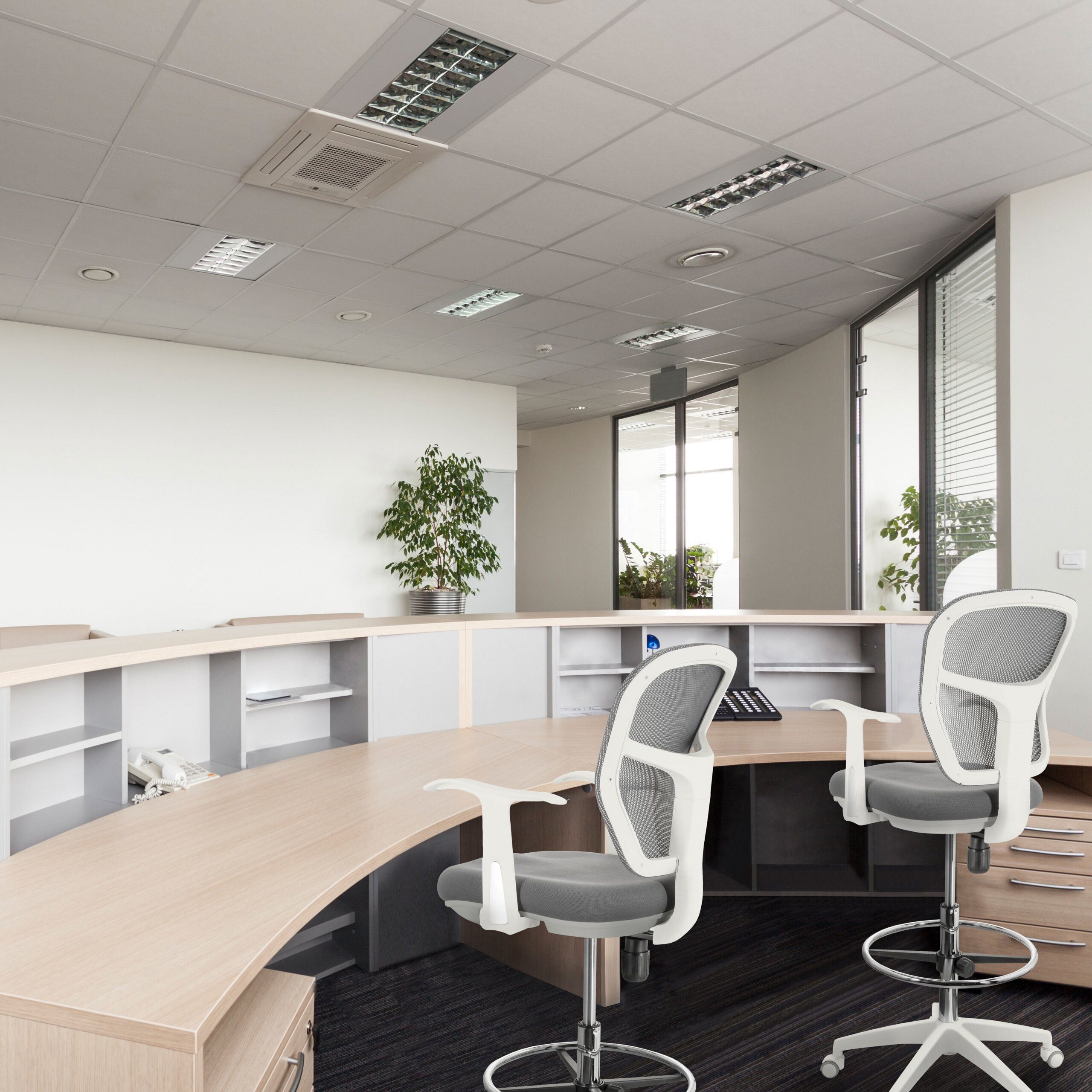 hjh OFFICE Drehstuhl Counterstuhl Top Work 108 W Stoff / Netzstoff (1 St), Arbeitsstuhl hoch, Bürostuhl mit Fußablage