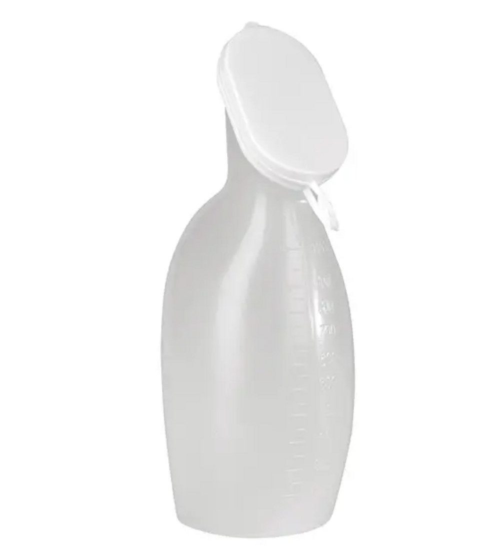 DocMed Urin-Flasche Urinflasche für Frauen (Volumen von 1000 ml, 1 St., Hygienische Urinflasche, Für Privat und Pflegebereich), Pflegeutensil, Festschließender Deckel