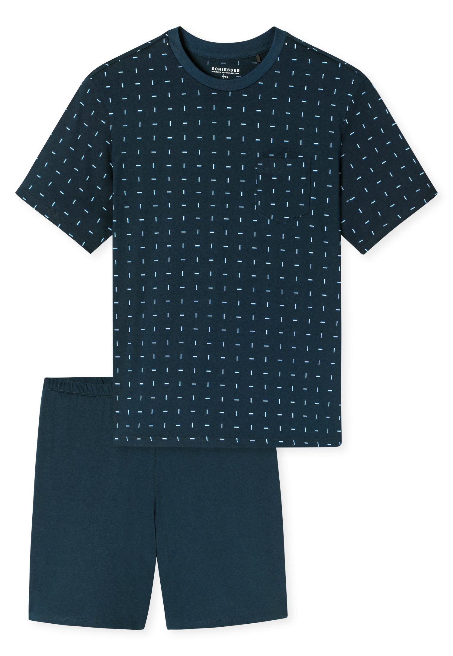Schiesser Pyjama Comfort Essentials (Set, 2 tlg., 0) mit aufgesetzter Brusttasche