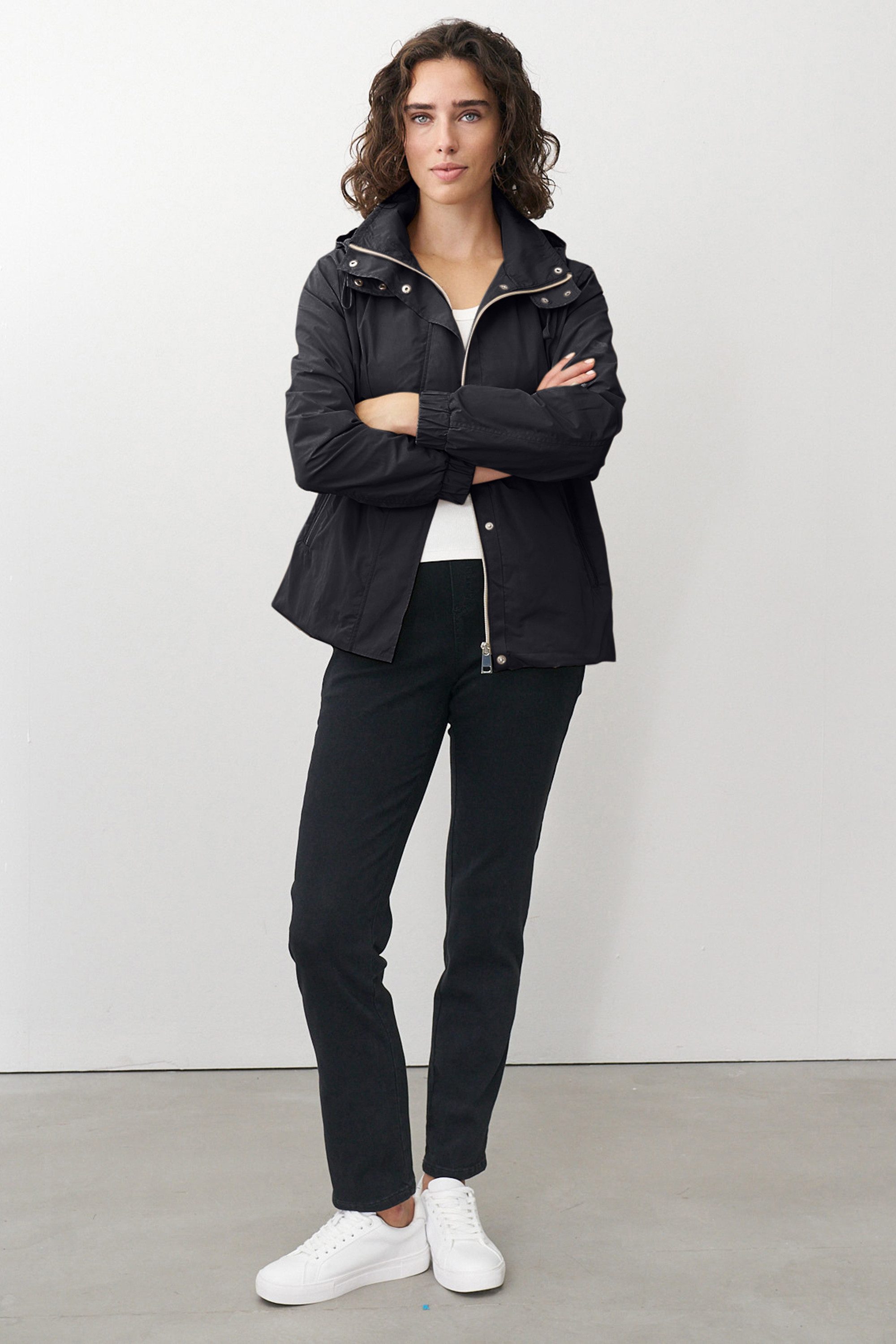 Barbara Lebek Blouson Outdoorjacke, Frühlingsjacke oder Damenjacke mit abnehmbarer Kapuze