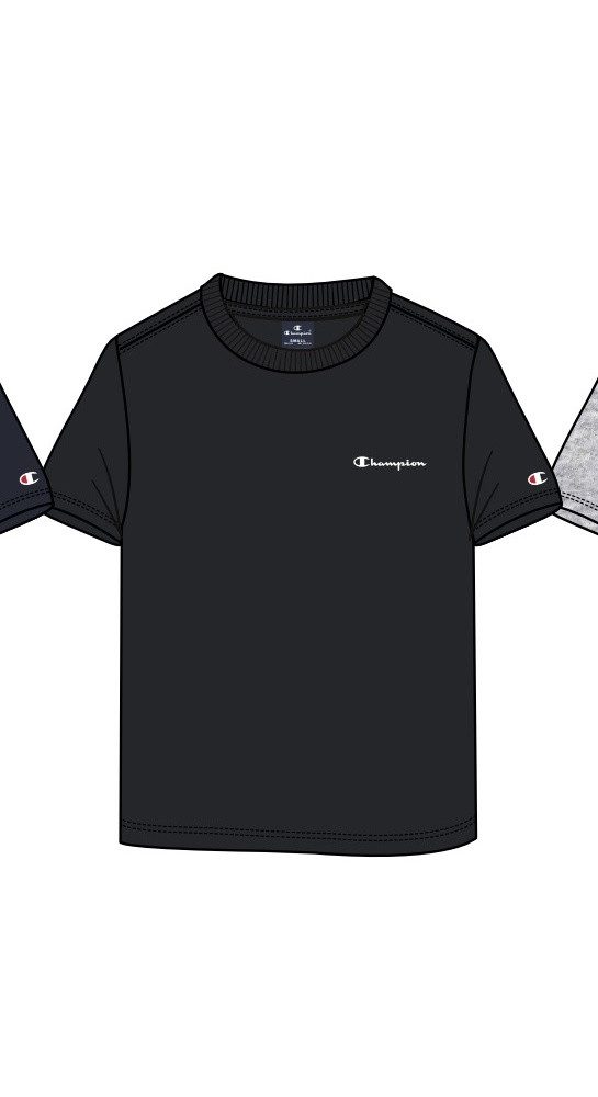 T-Shirt (Baumwolle) Crew mit Kleinen-Logo-Schriftzug schwarz Jungen
