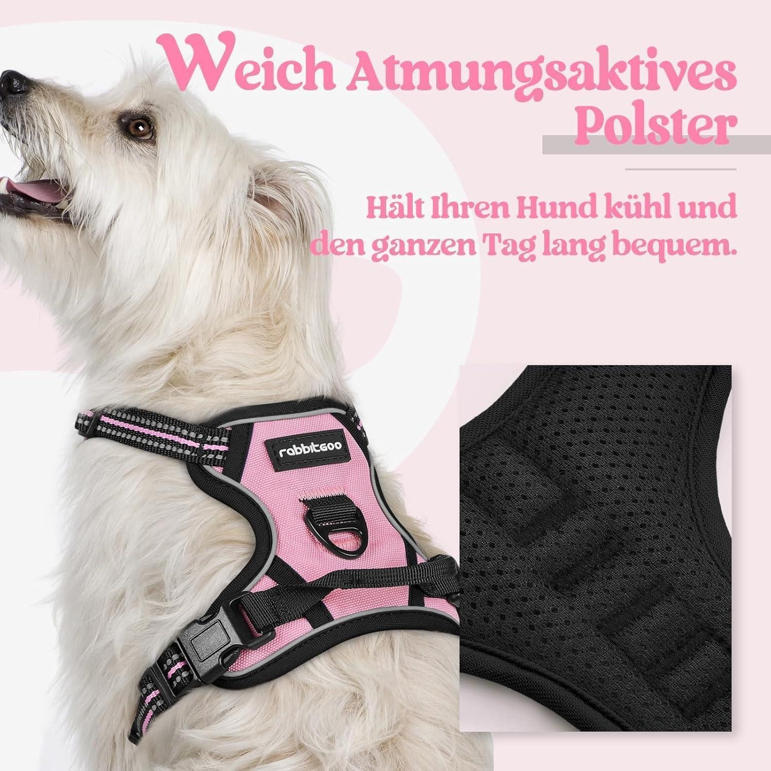 LuxusKollektion Hunde-Sicherheitsgeschirr Hundegeschirr Kleine Hunde No Pull Reflexstreifen Rosa XS 1er Pack