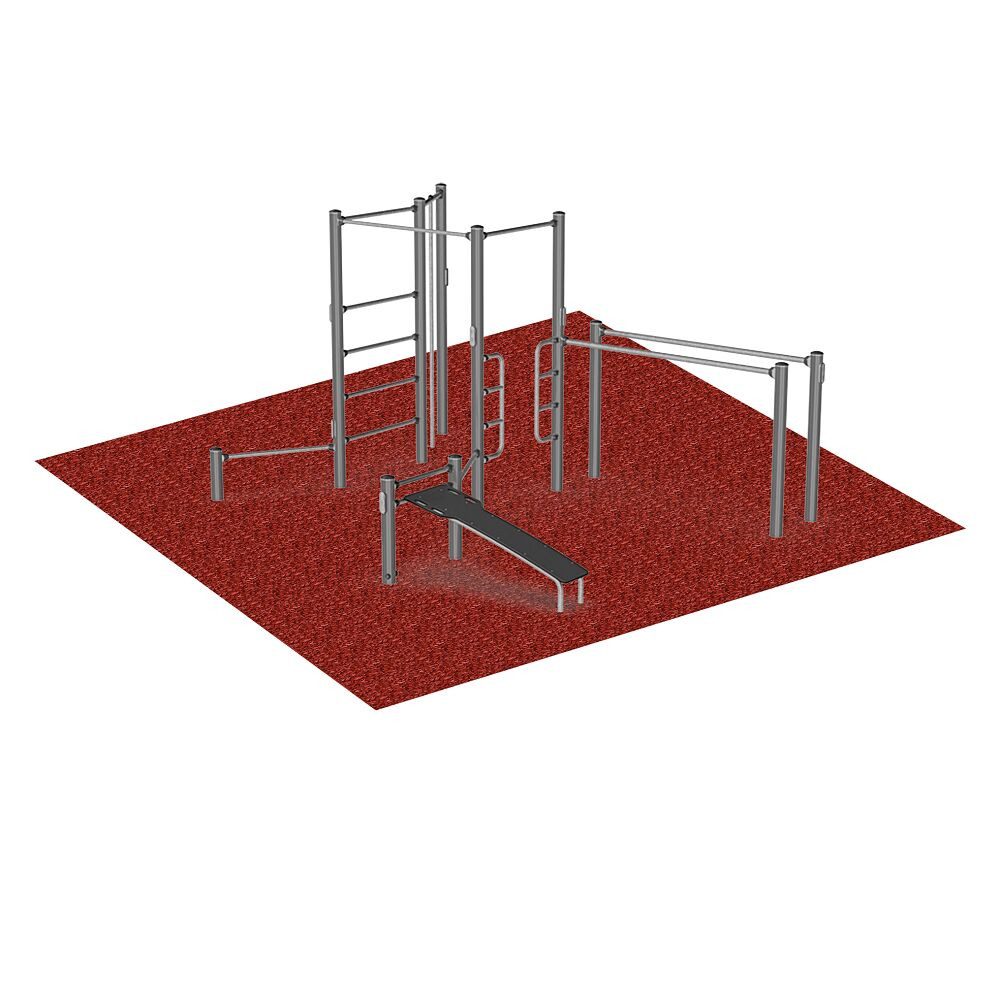 Bodenschutzmatte Fugenloser Fallschutzbelag für Kompan Outdoor-Fitness-Stationen, Kein Verrutschen – rutschhemmende Unterseite