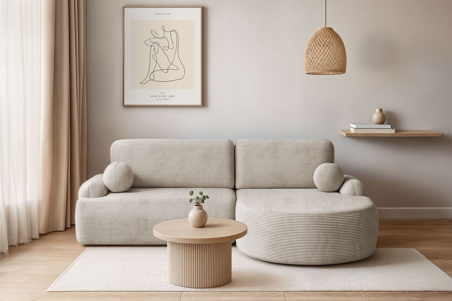 Lookway Ecksofa CLEO CORD Rundes Ecksofa günstig online kaufen