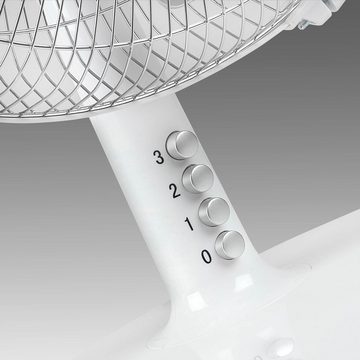 EUROM Tischventilator Tischventilator TURBO Windmaschine Oszillierend Ventilator Design, 5 Flügel sorgen für eine große Luftförderung von bis zu 100 m³/min