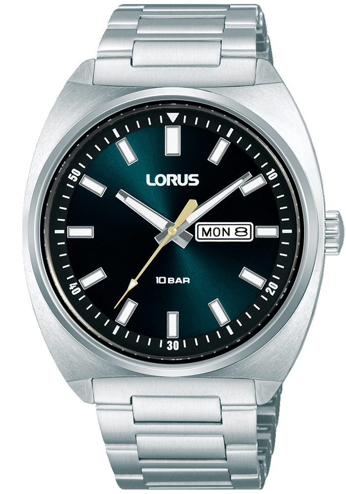 LORUS Quarzuhr Sports RH313BX9, Armbanduhr, Herrenuhr, Edelstahlarmband, analog, Tag, Wochentag