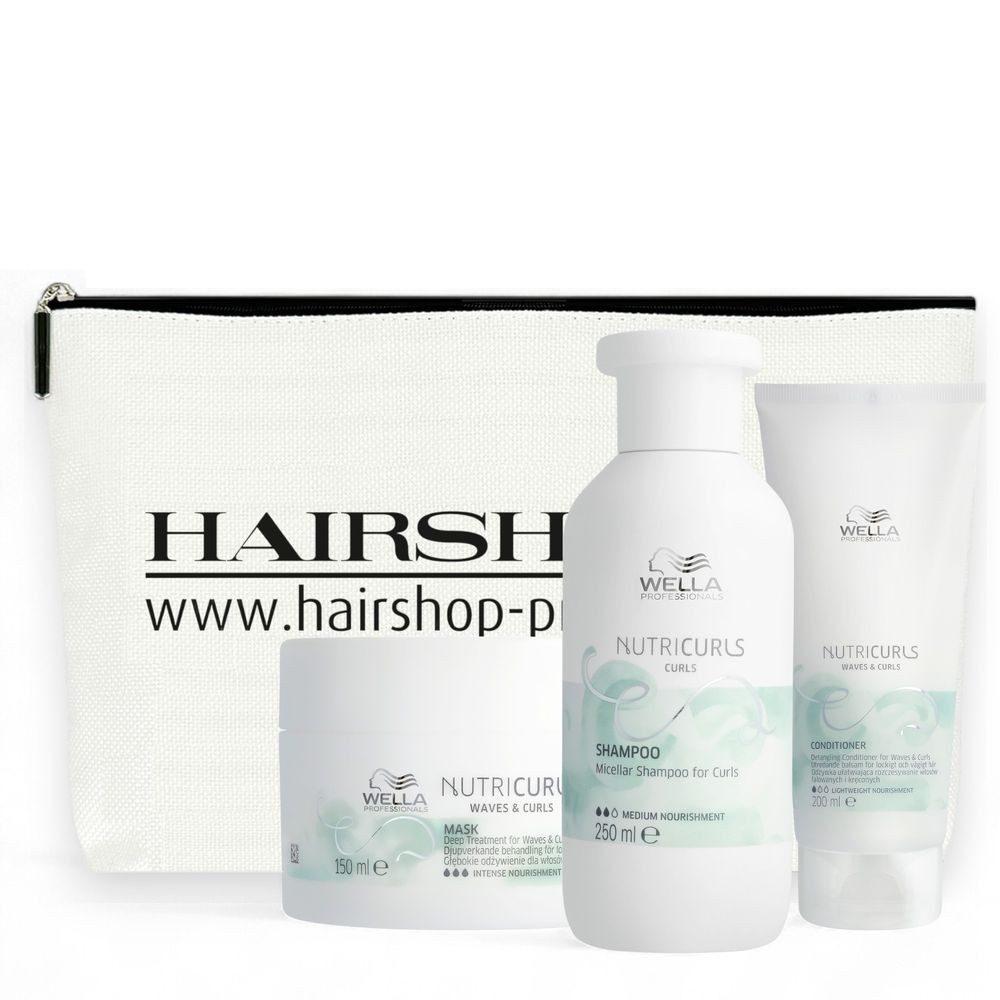 Wella Professionals Haarpflege-Set Wella Nutricurls Curls Set-Shampoo+Conditioner+Maske+Beutel gratis