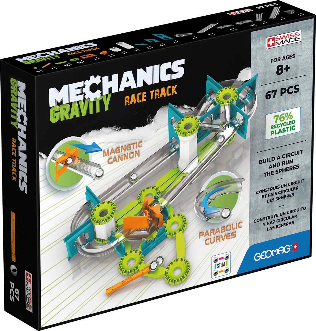 Geomag™ Magnetspielbausteine GEOMAG™ Mechanics Gravity, Recycled Race Track, (67 St), aus recyceltem Material