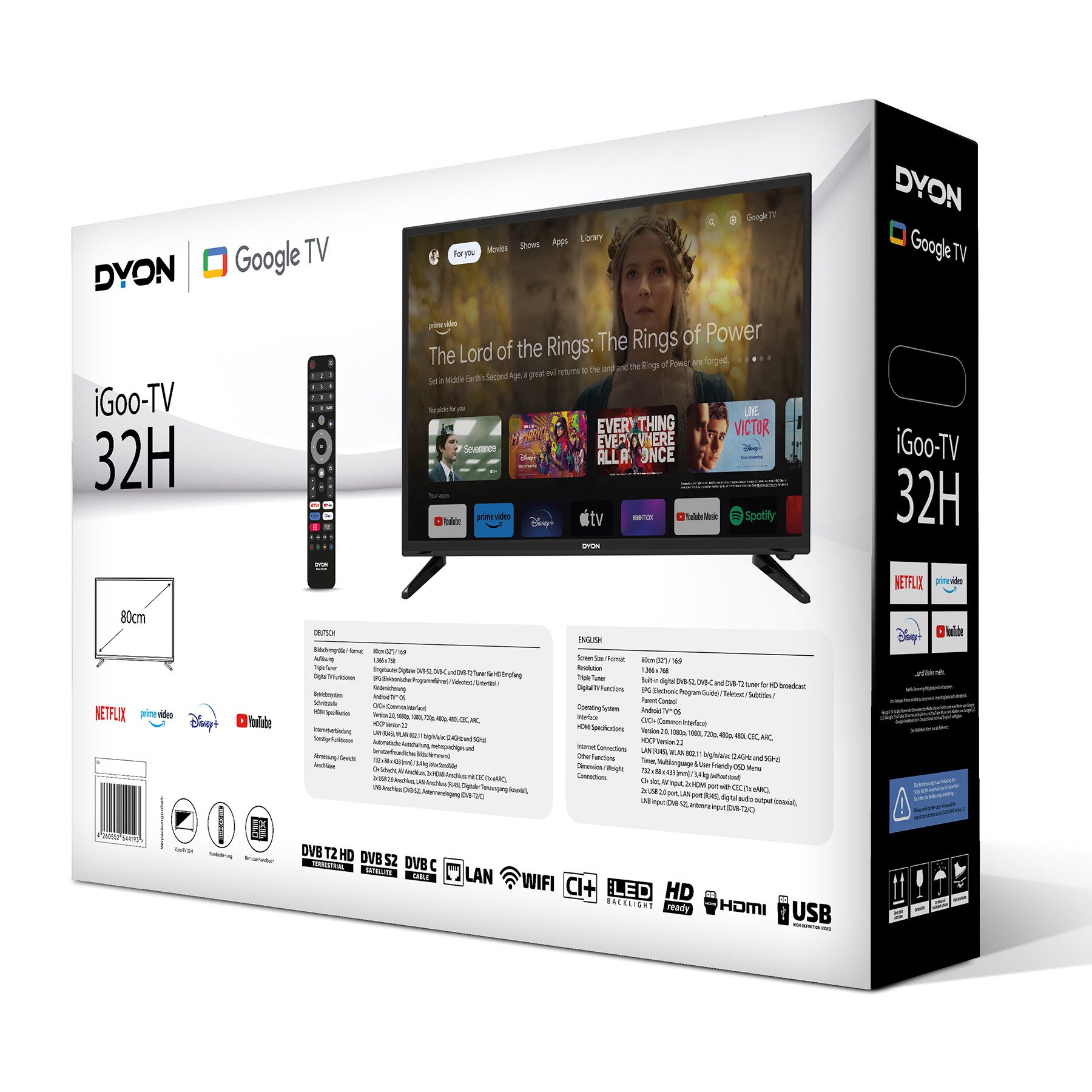 Dyon iGoo-TV 32H LED-Fernseher (80 cm/32...