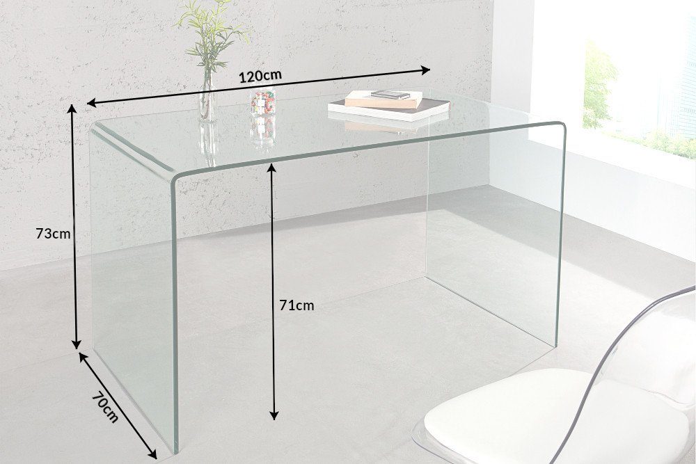 Home · Glas transparent, 120cm riess-ambiente Arbeitszimmer · · Office FANTOME Modern Schreibtisch Design