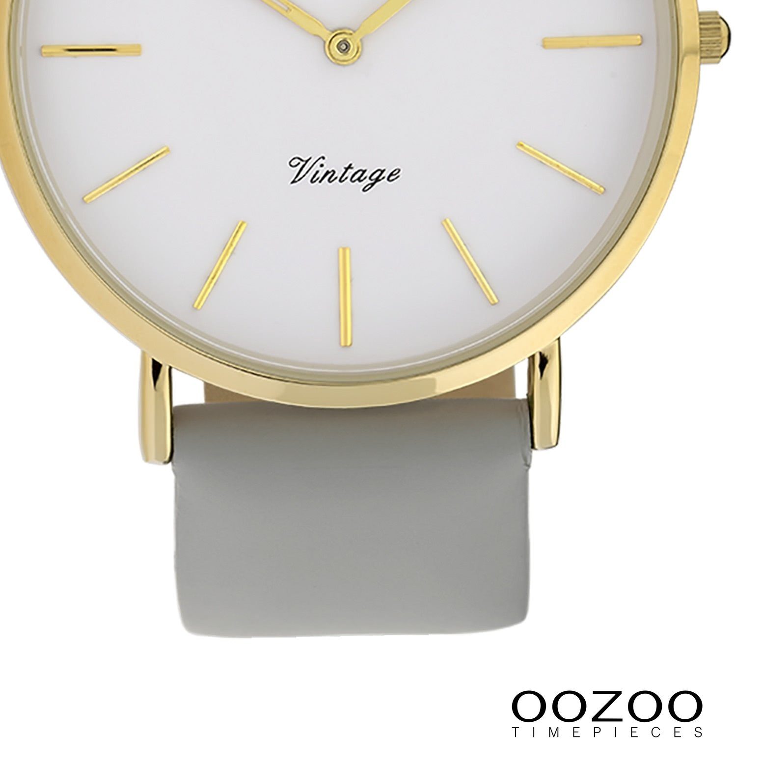 Lederarmband, (ca. Ultra Quarzuhr Damenuhr Leder, Damen groß Fashion-Style 40mm) Armbanduhr rund, OOZOO Slim Oozoo