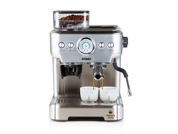 Domo Espressomaschine, Siebträgermaschine mit Mahlwerk Milchschäumer & abnehmbaren Wassertank