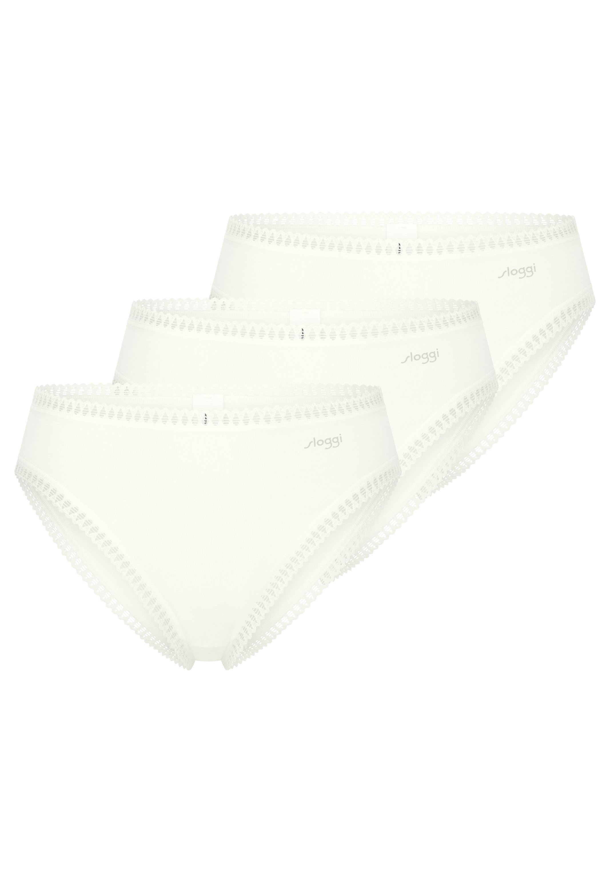 sloggi Midislip 3er Pack GO Crush (Spar-Set, 3-St) Slip - Baumwolle - Atmungsaktiv - Komfortabel und atmungsaktiv
