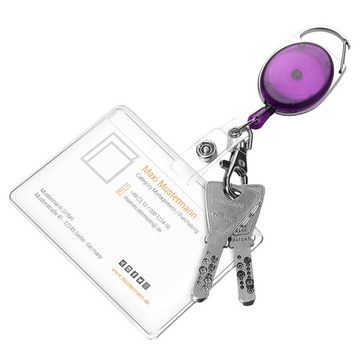 kwmobile Schlüsselanhänger Schlüssel Jojo Ausweis Clip Schlüsselanhänger ausziehbar Kartenhalter (1-tlg)