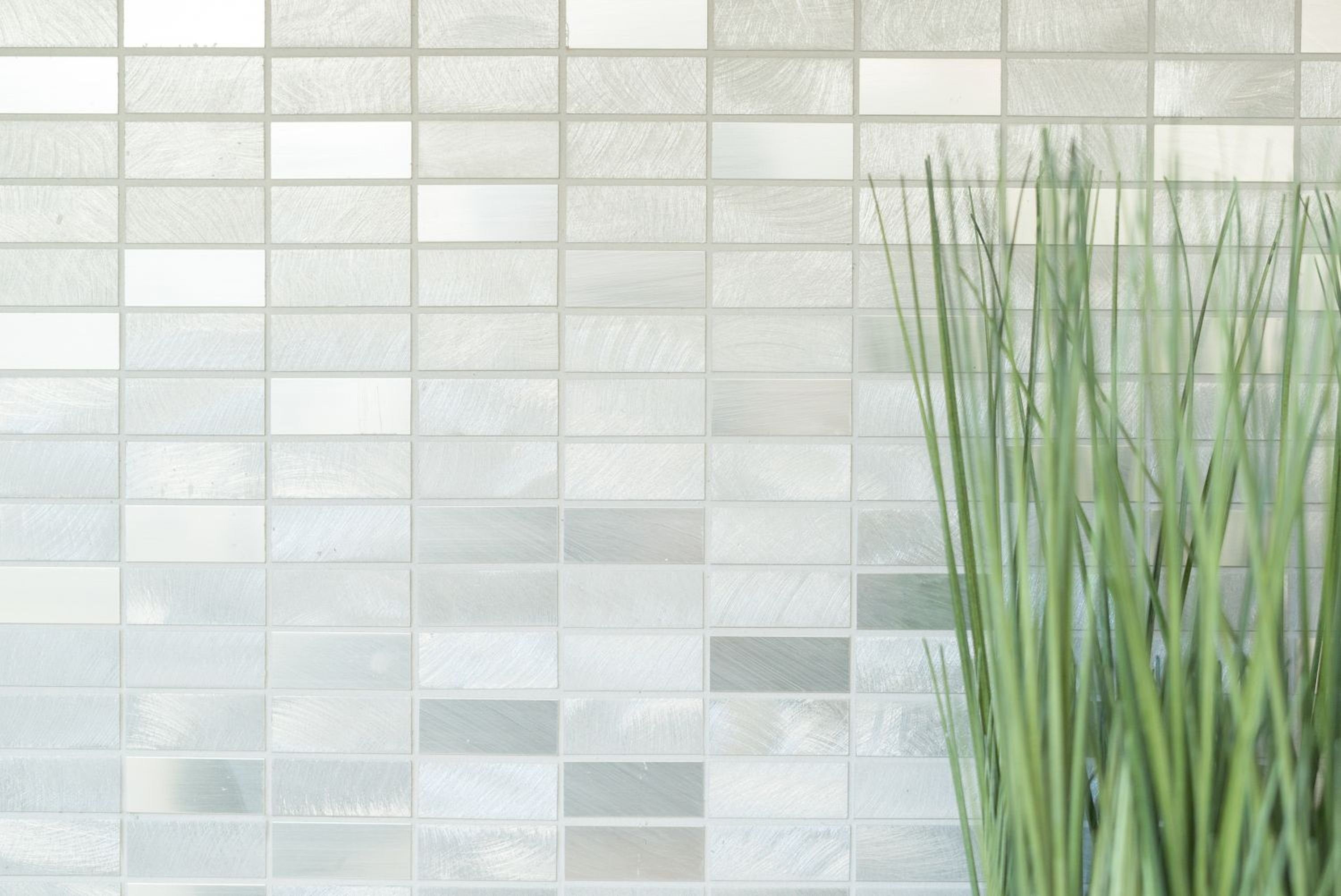 Mosani Mosaikfliesen Mosaik Fliese Aluminium poliert gebürstet Küche silber