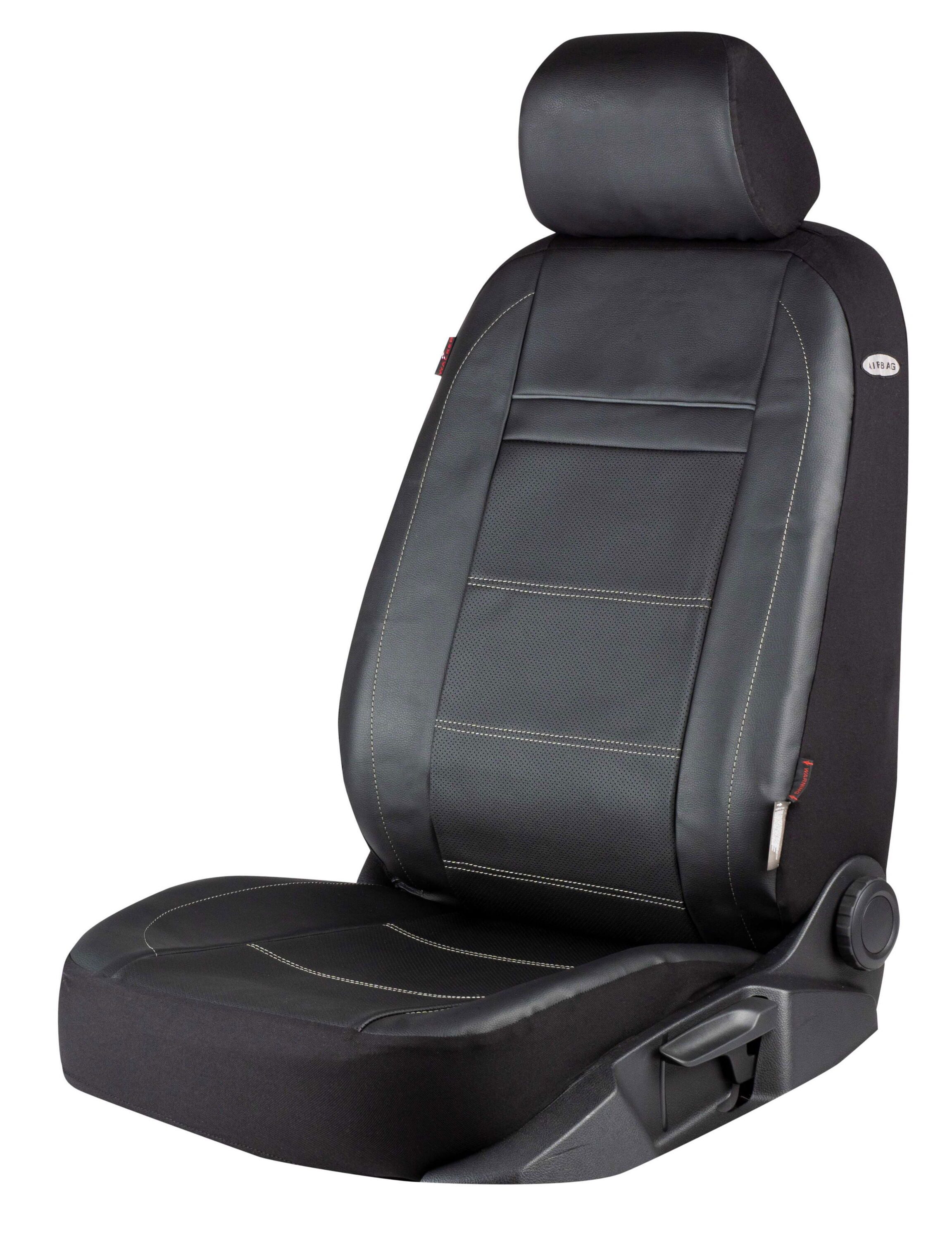 CarComfort Autositzbezug Autositzbezug Leder Clint, 1 Vordersitzbezug 2tlg, 1 Kopfstützenbezug, 3-tlg.
