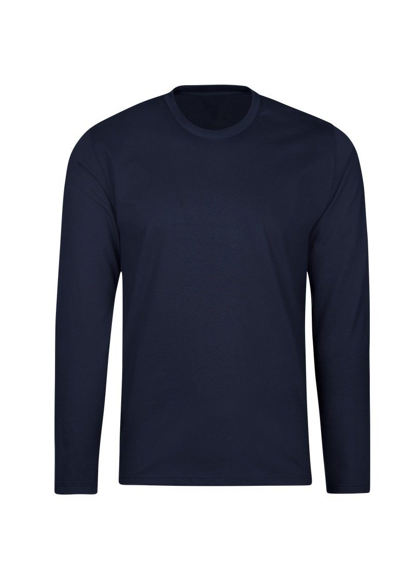 Trigema T-Shirt TRIGEMA Langarmshirt aus 100% Baumwolle navy
