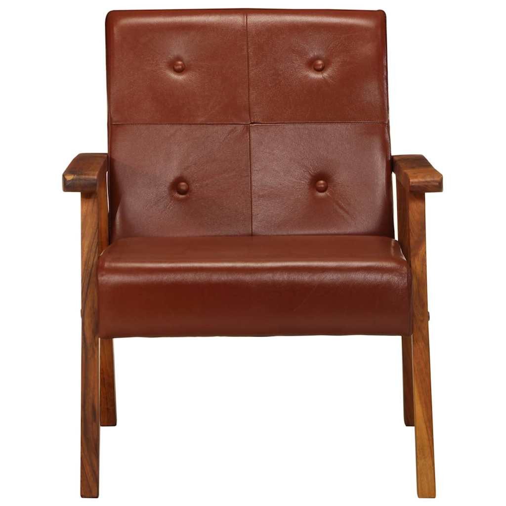 vidaXL Sessel Sessel Braun Echtleder (1-St)