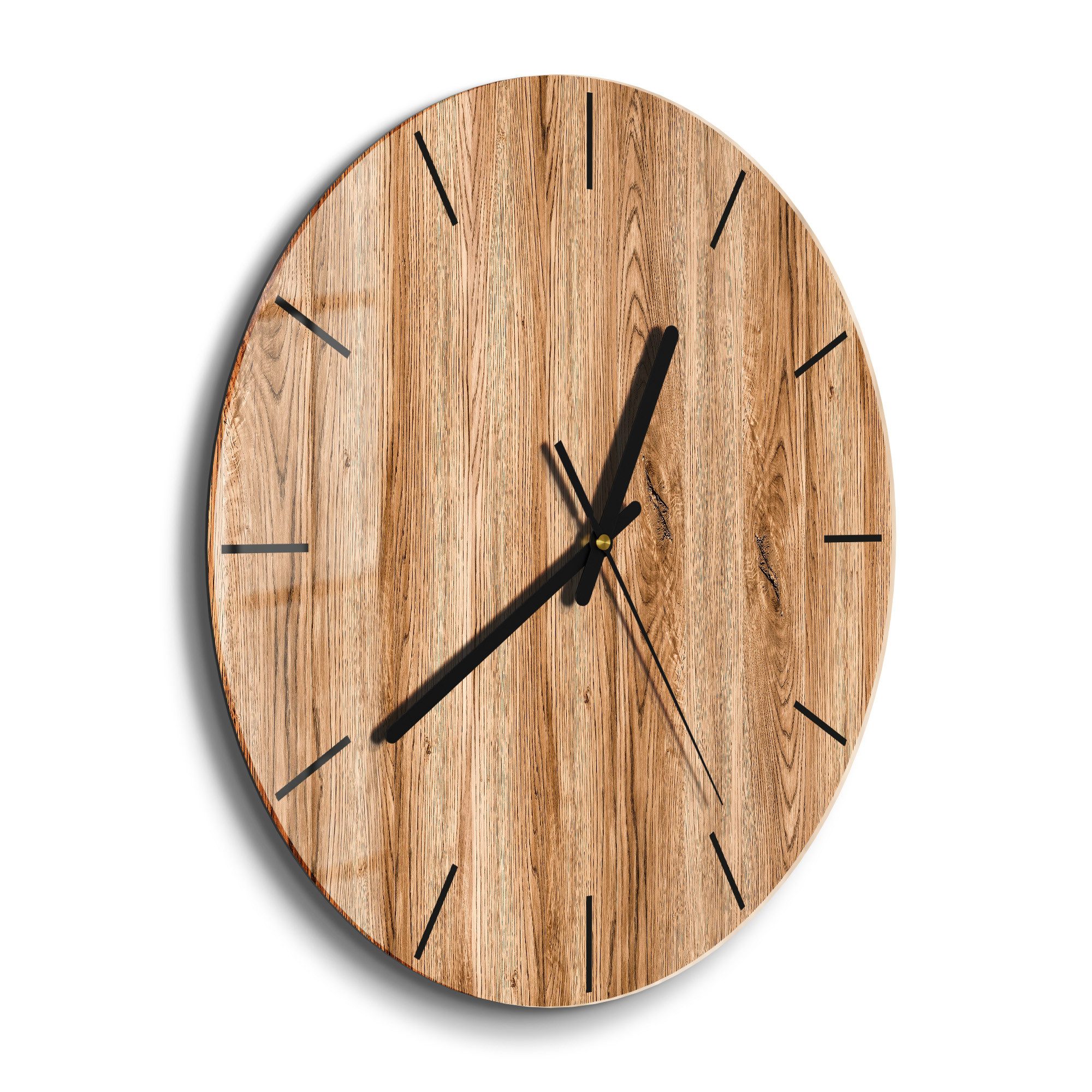 DEQORI Wanduhr 'Natürliche Holztexturen' (Glas Glasuhr günstig online kaufen