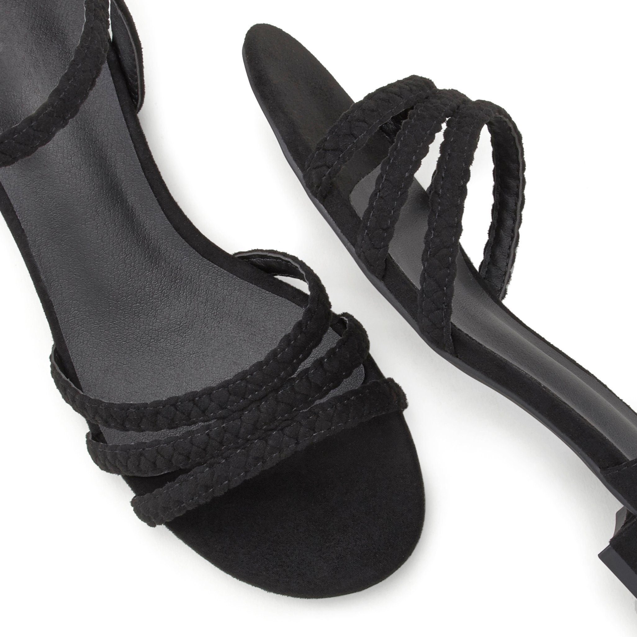 Sandale Sandalette, Riemchen VEGAN geflochtenen mit schwarz Sommerschuh LASCANA