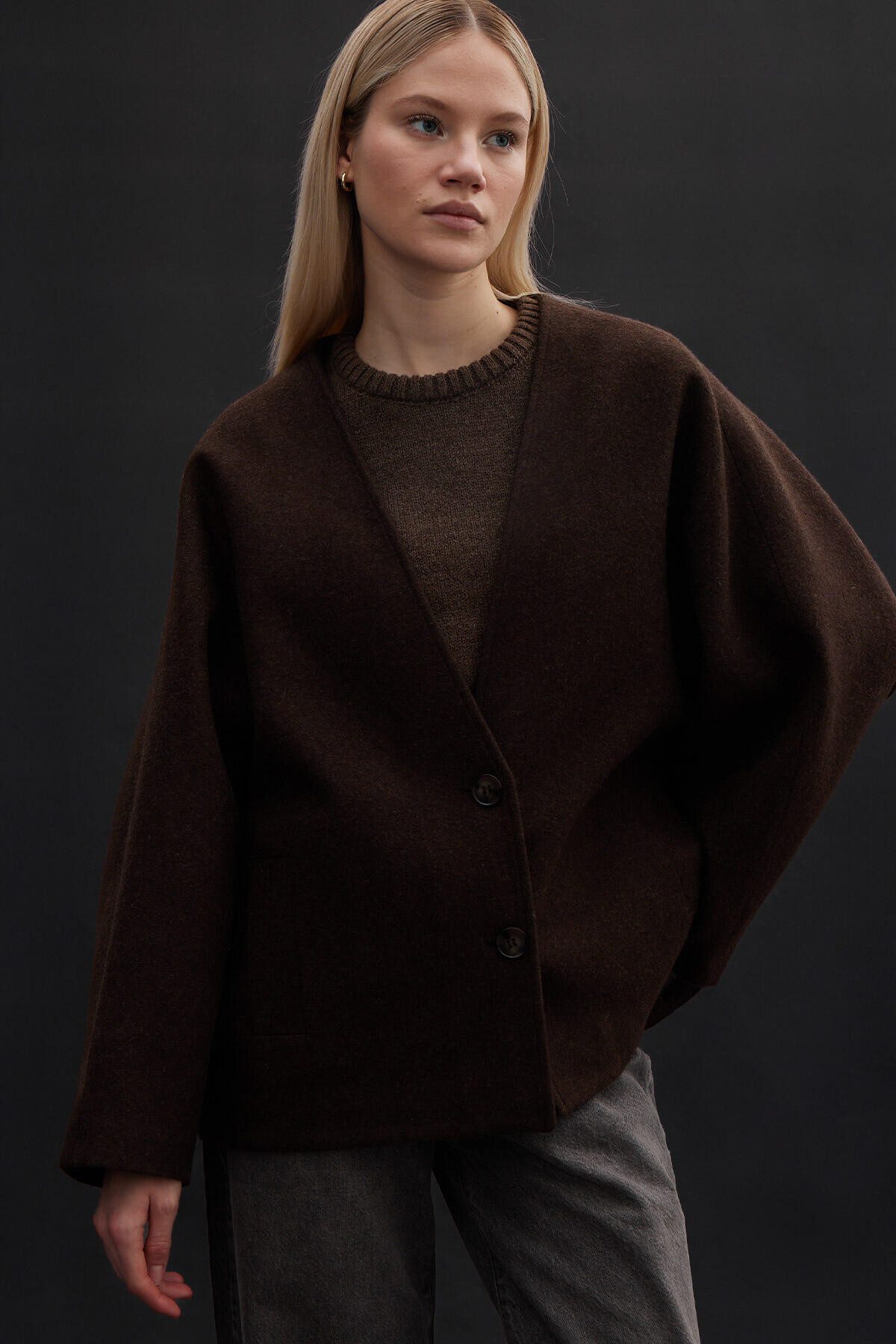 MANUKA Windbreaker Milana Brauner Wollmantel