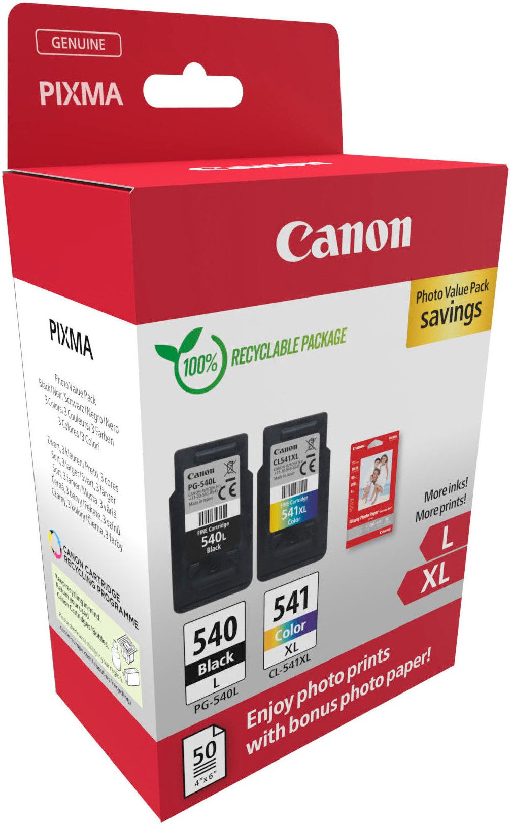 Canon PG-540L+CL-541XL Photo Value Pack Tintenpatrone (Packung)