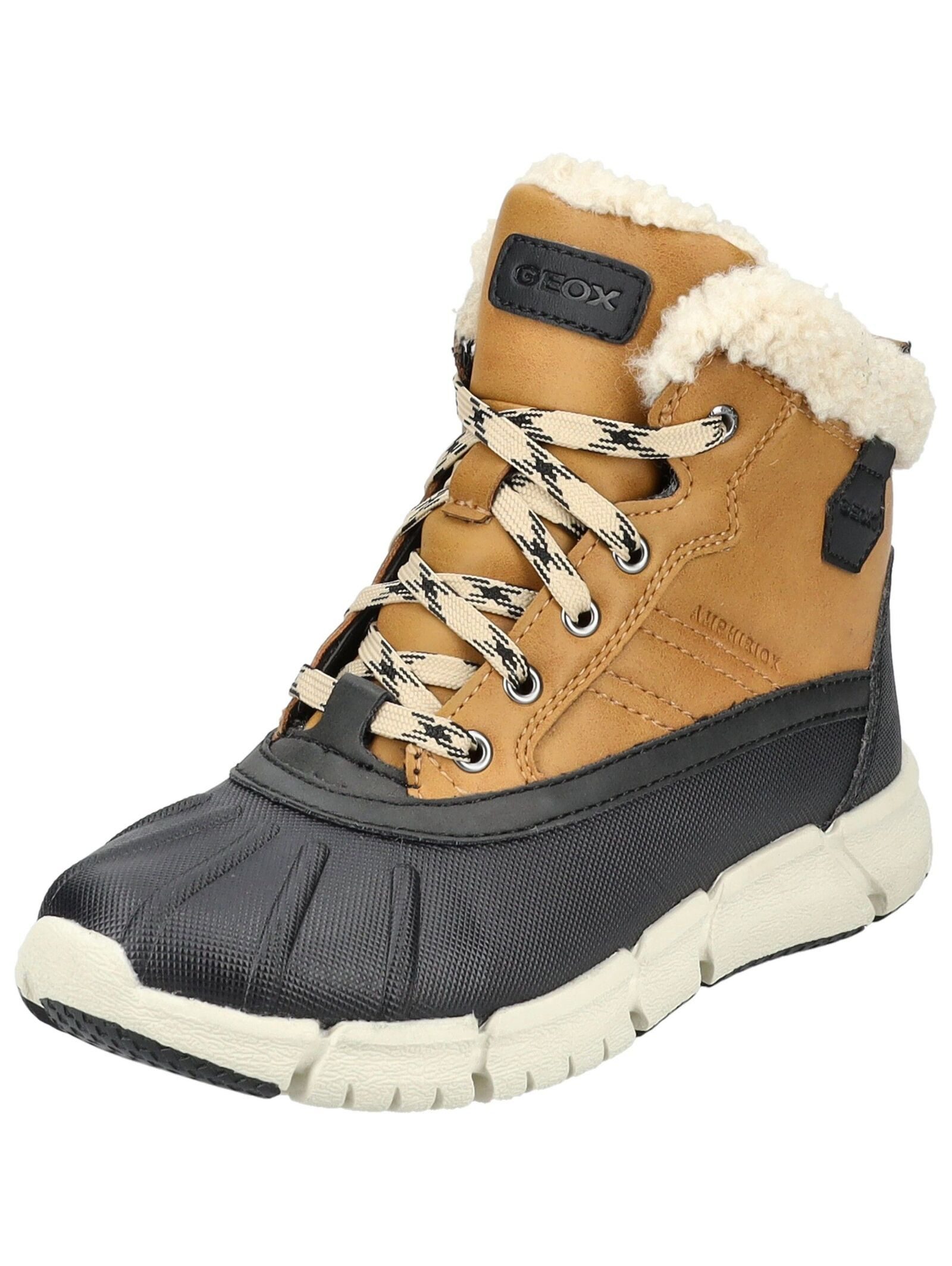 Stiefelette Lederimitat/Textil . Schnürstiefelette