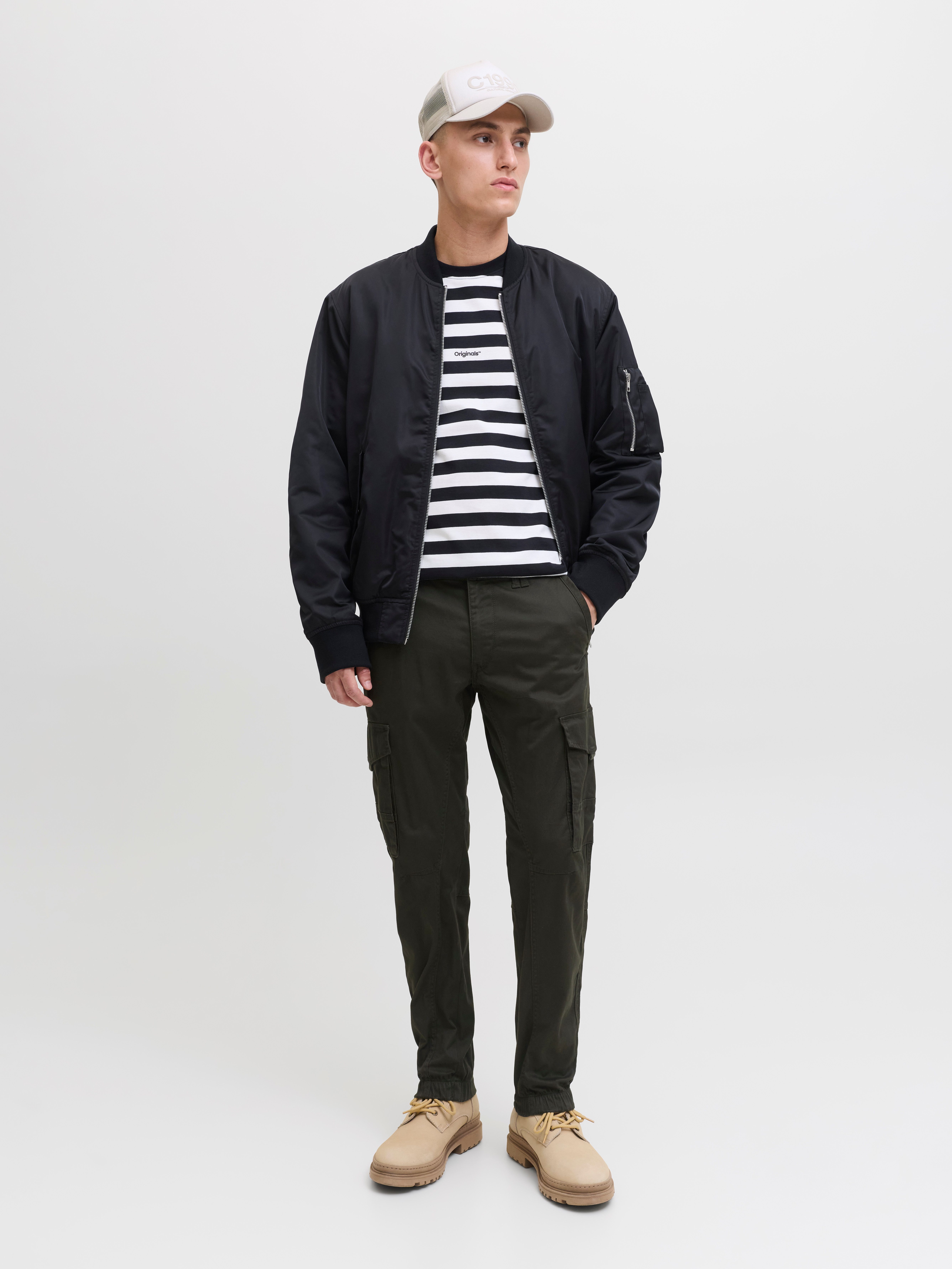 Jack & Jones Cargohose JPSTPAUL JJFLAKE CARGO NOOS Baumwollmischung, regular fit
