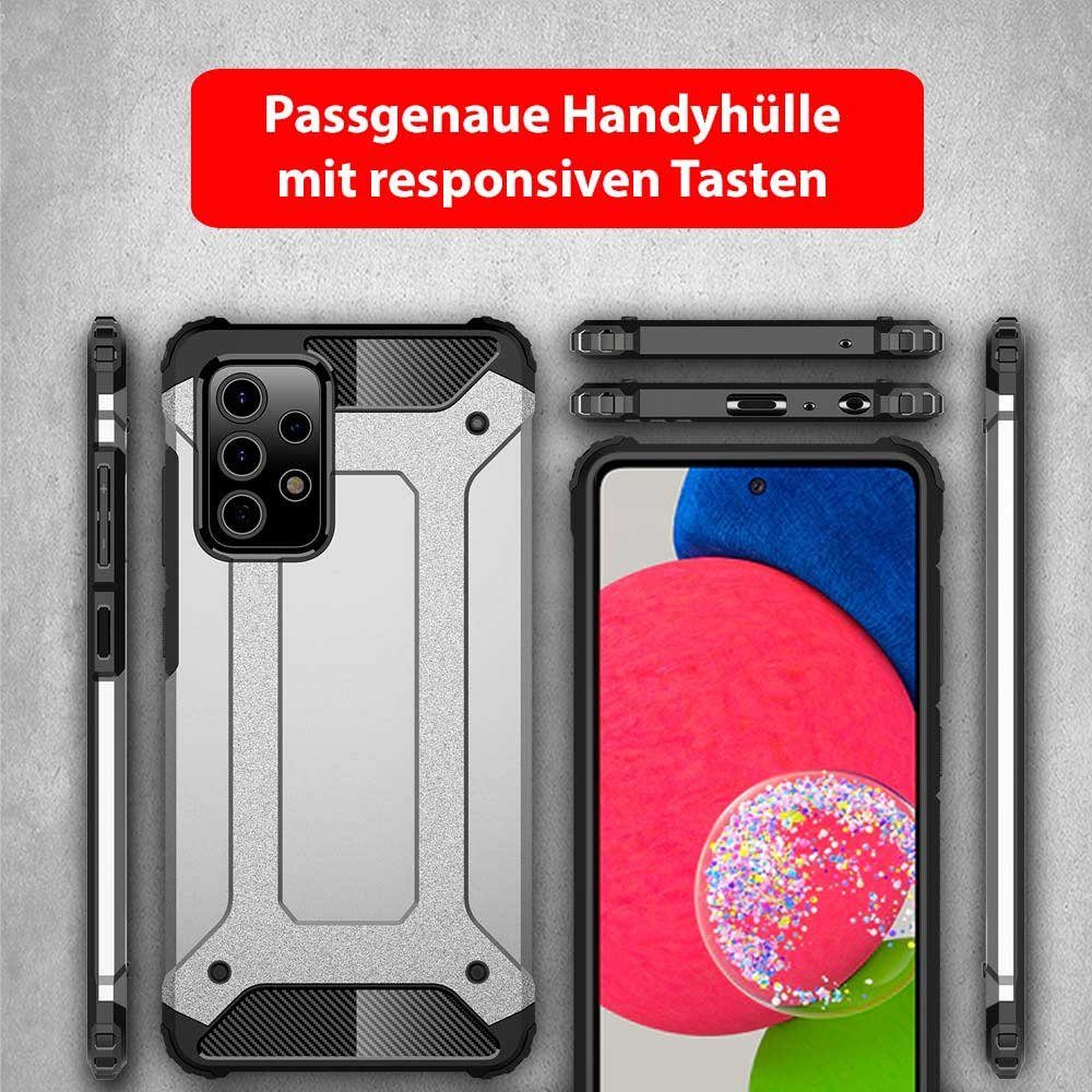 FITSU Handyhülle Outdoor Hülle für Samsung Galaxy A52 5G Silber 6,5 Zoll, Robuste Handyhülle Outdoor Case stabile Schutzhülle mit Eckenschutz