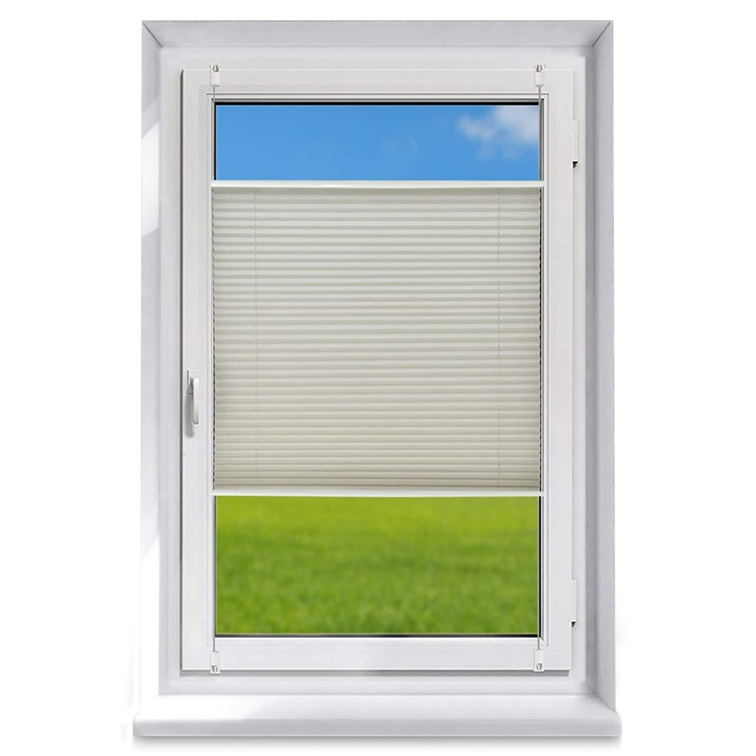 OUBO Plissee mit Klemmträger Sonnenschutz und Sichtschutz lichtdurchlässig günstig online kaufen