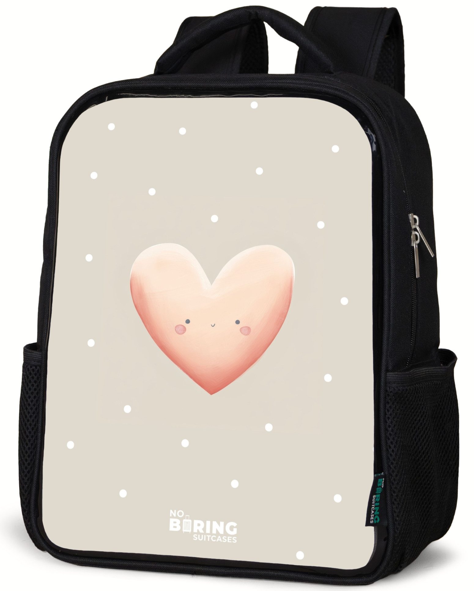 Rucksack Rosa Herz umgeben von beigen Punkten