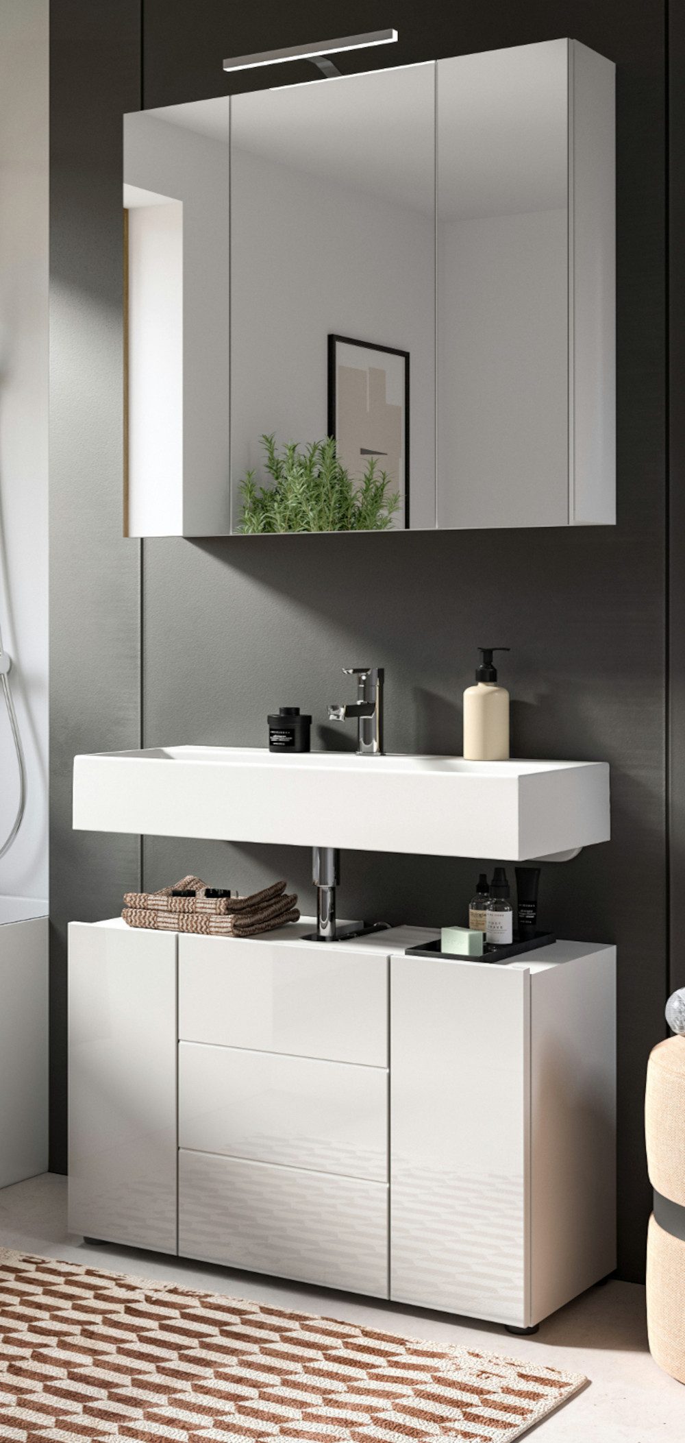 Inn.Furn Badmöbel-Set Larik, (Spiegelschrank und Waschbeckenunterschrank, günstig online kaufen